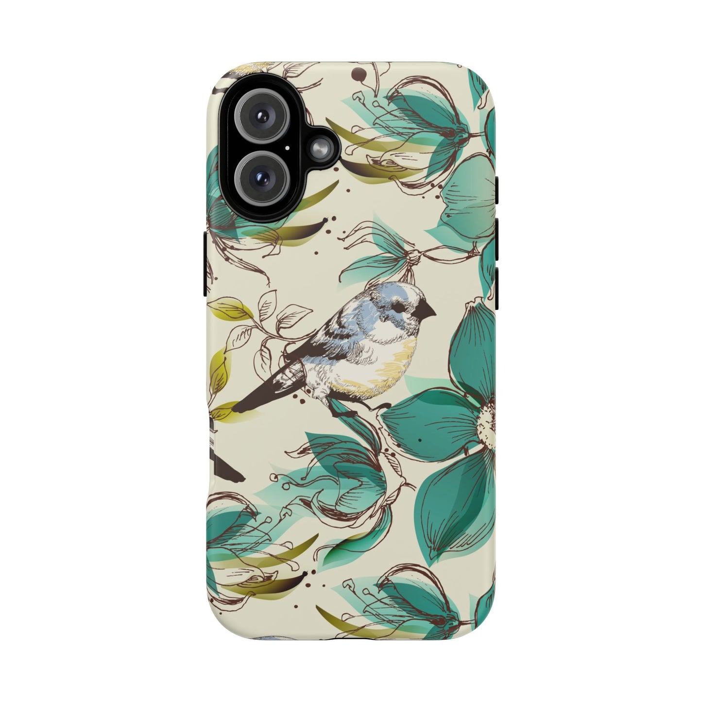 Floral Bird Phone Case - Tough Cases for Nature Lovers