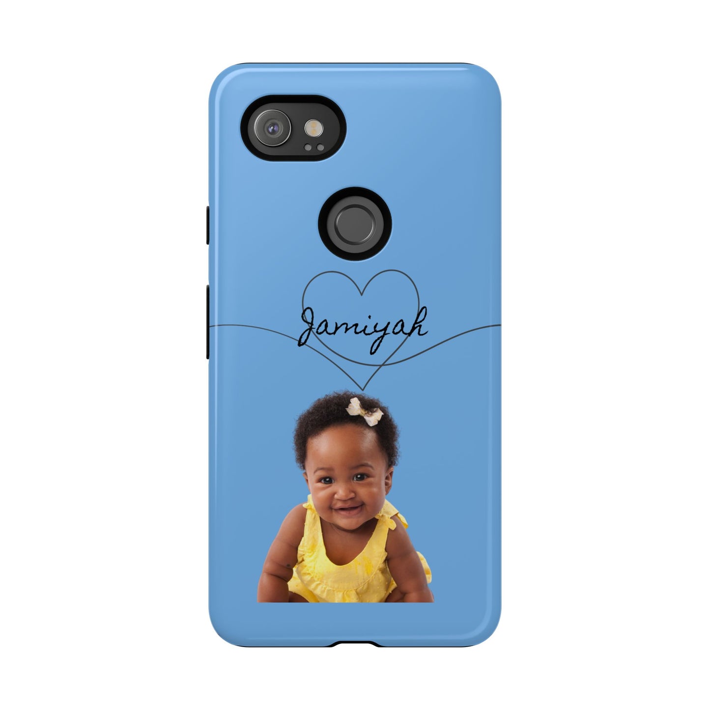 Personalized Tough Case with Heart Design - Custom Phone Cover for Kids