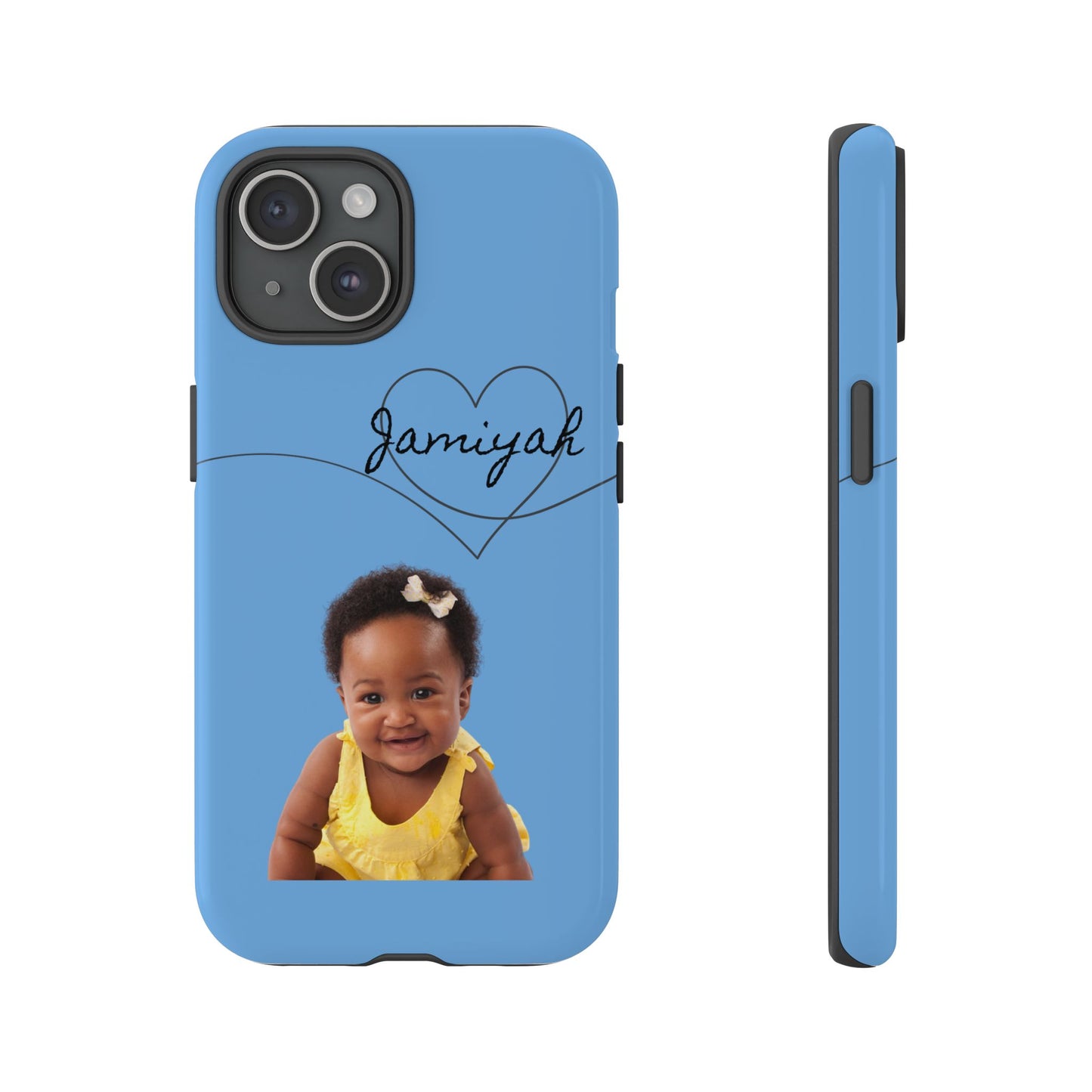 Personalized Tough Case with Heart Design - Custom Phone Cover for Kids