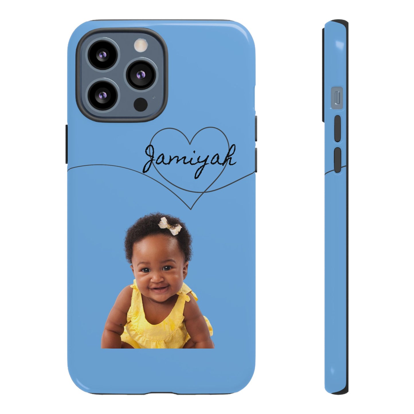 Personalized Tough Case with Heart Design - Custom Phone Cover for Kids