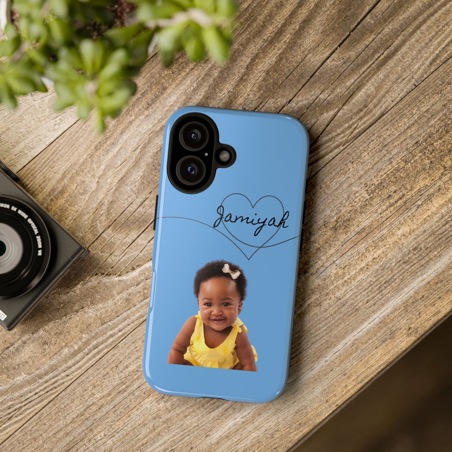 Personalized Tough Case with Heart Design - Custom Phone Cover for Kids