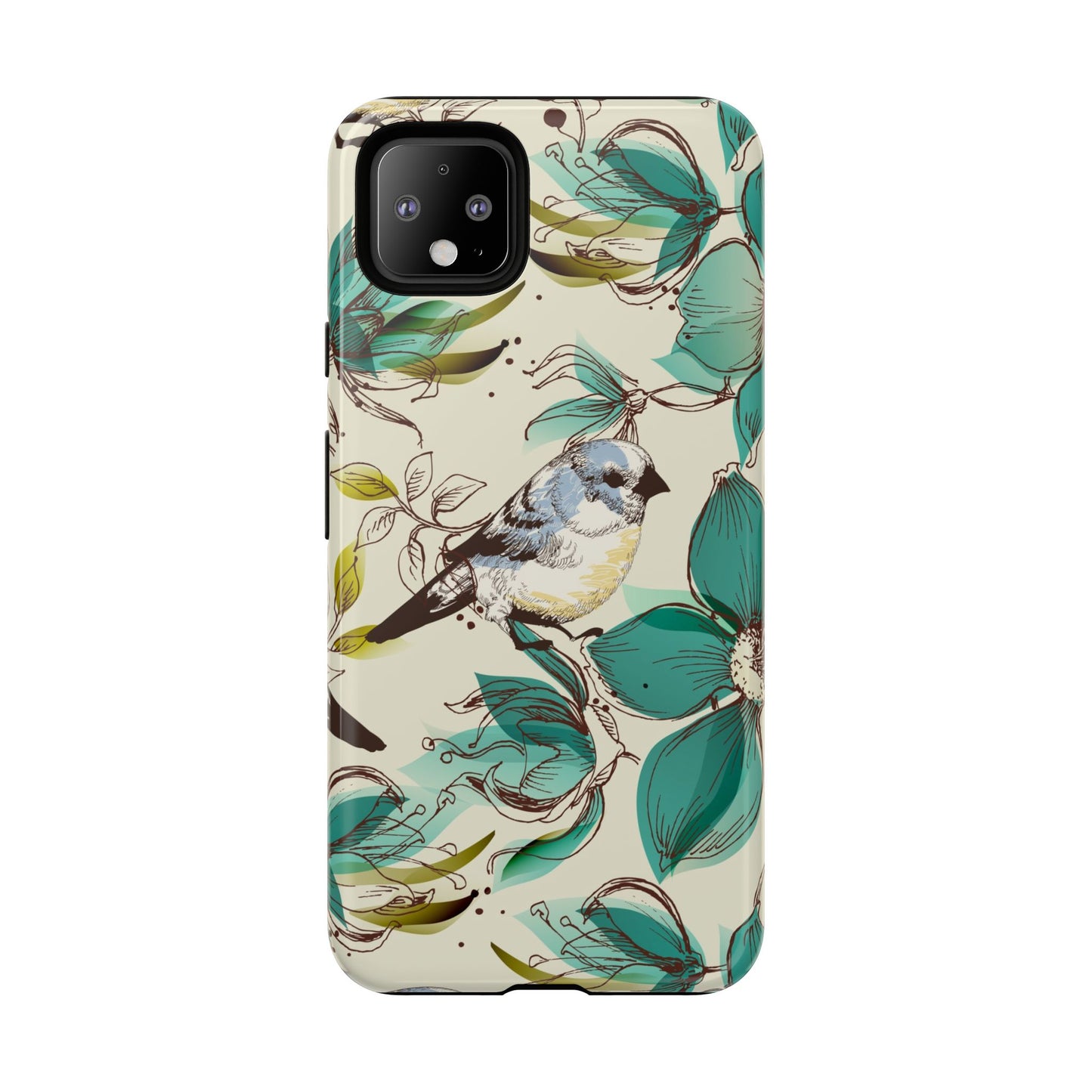 Floral Bird Phone Case - Tough Cases for Nature Lovers