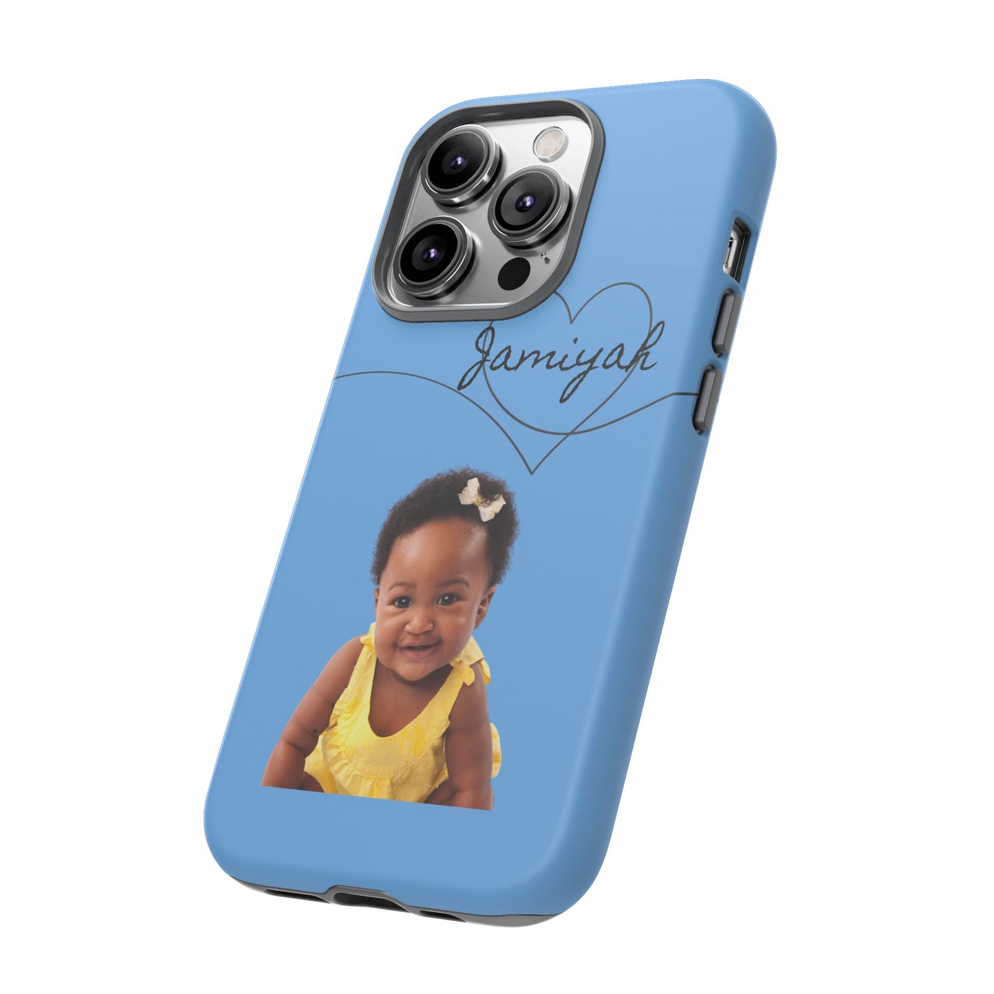 Personalized Tough Case with Heart Design - Custom Phone Cover for Kids