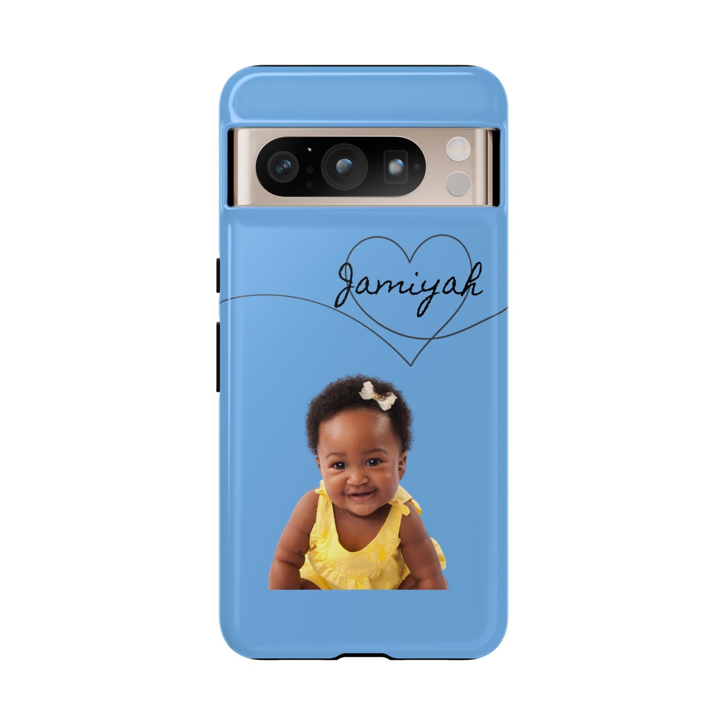 Personalized Tough Case with Heart Design - Custom Phone Cover for Kids