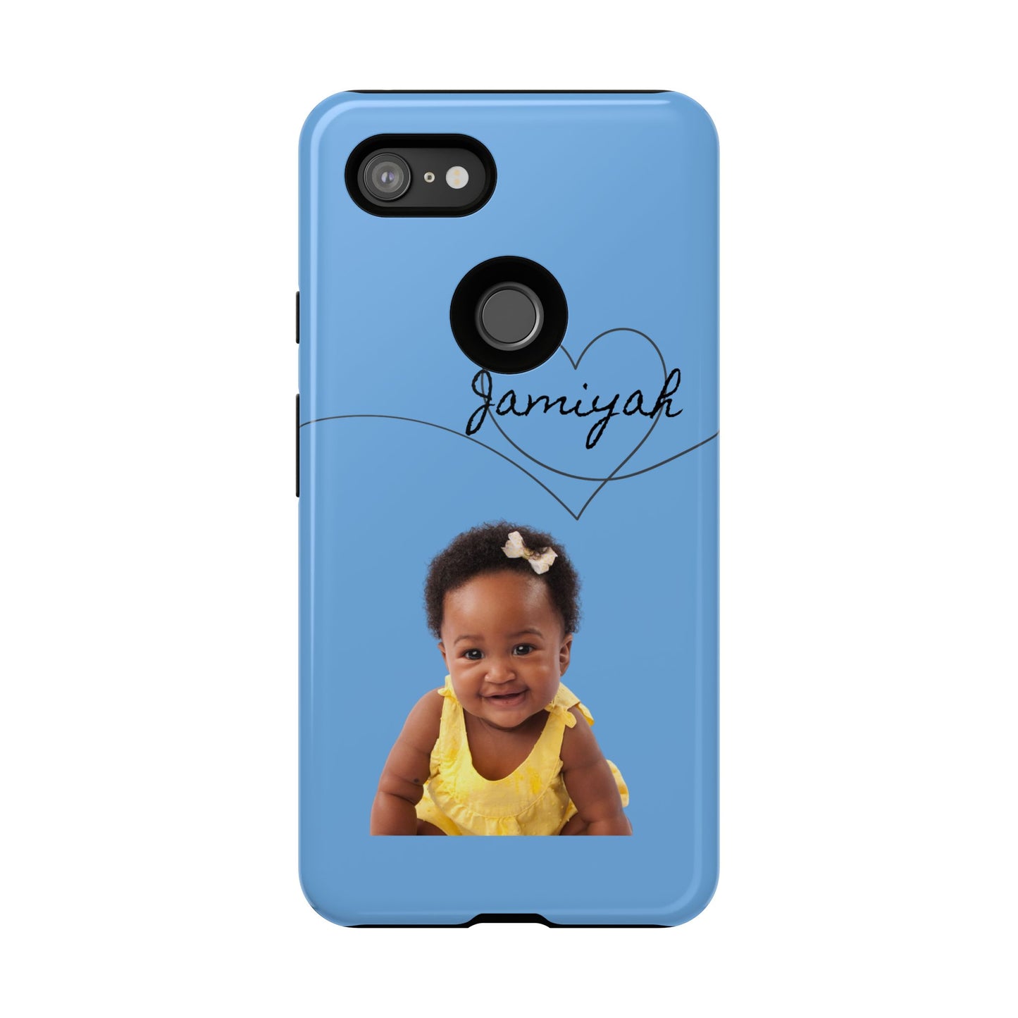 Personalized Tough Case with Heart Design - Custom Phone Cover for Kids