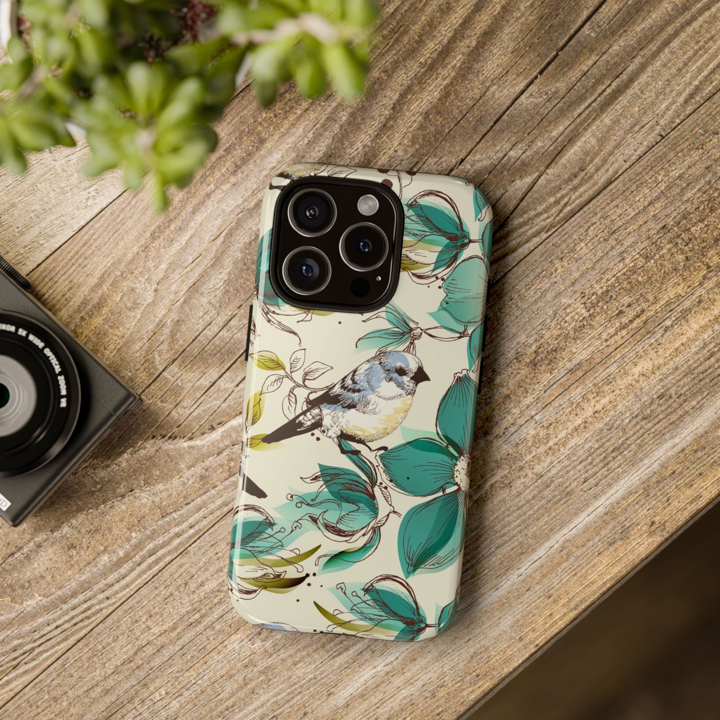 Floral Bird Phone Case - Tough Cases for Nature Lovers