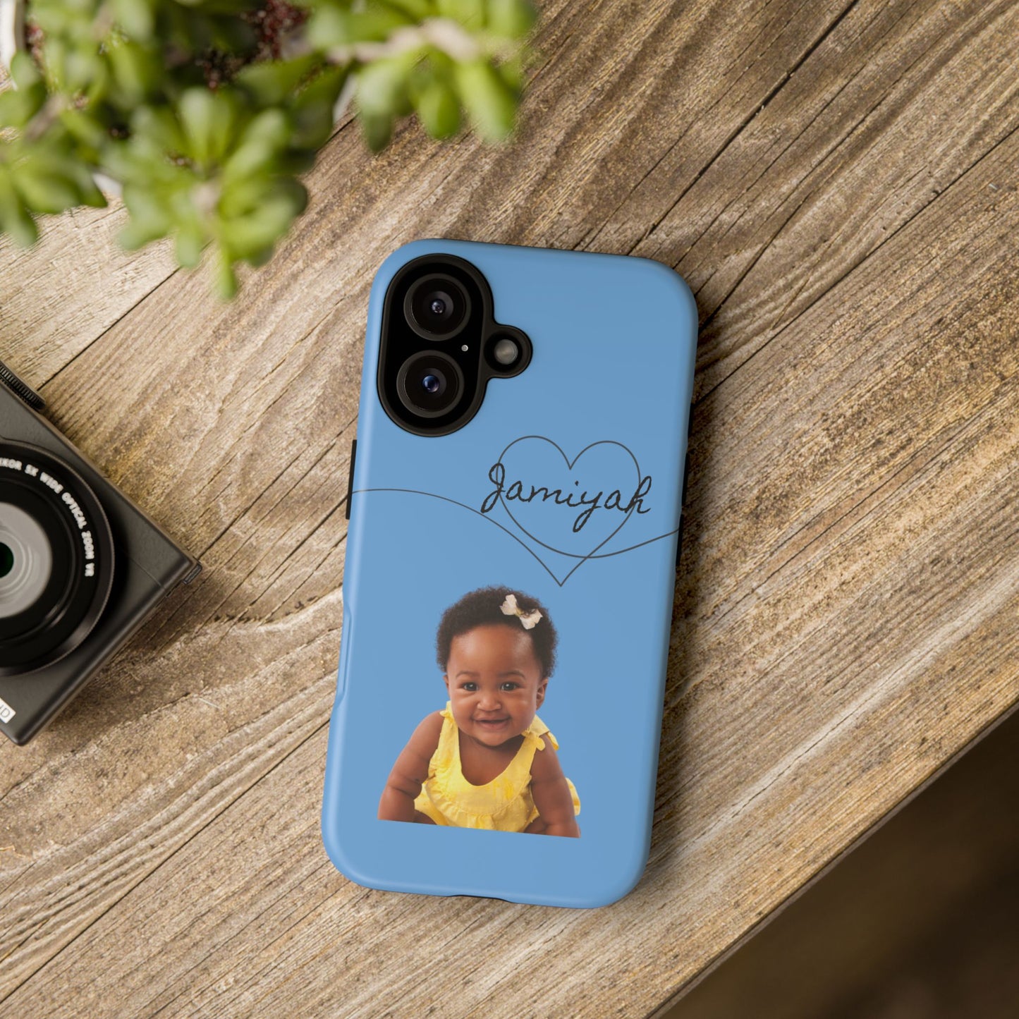 Personalized Tough Case with Heart Design - Custom Phone Cover for Kids