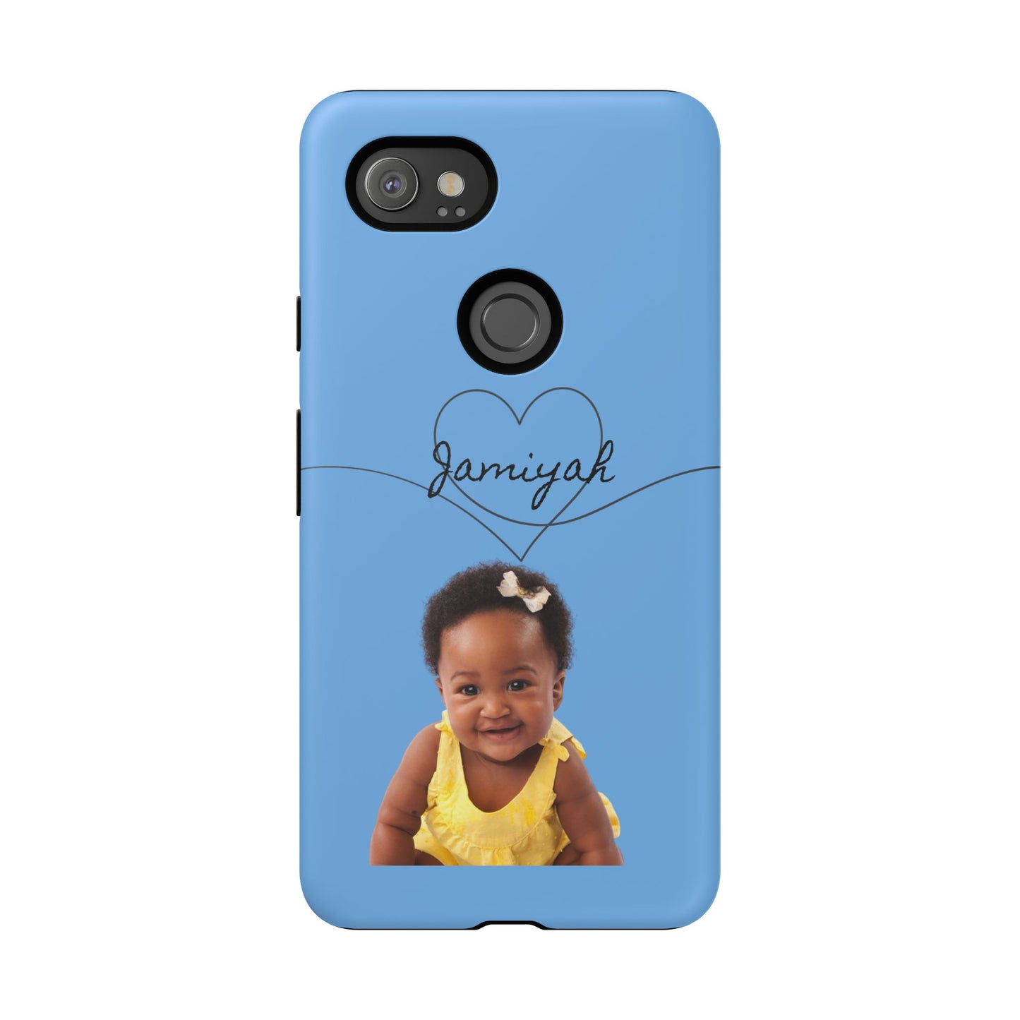 Personalized Tough Case with Heart Design - Custom Phone Cover for Kids