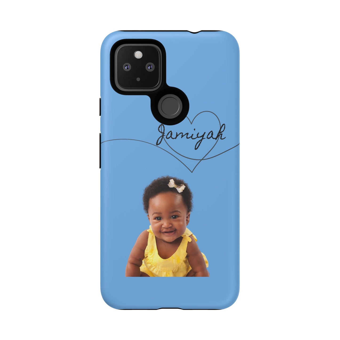 Personalized Tough Case with Heart Design - Custom Phone Cover for Kids