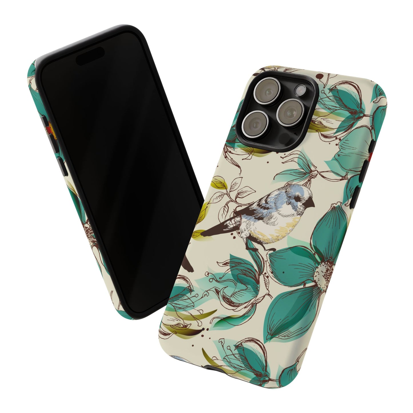 Floral Bird Phone Case - Tough Cases for Nature Lovers