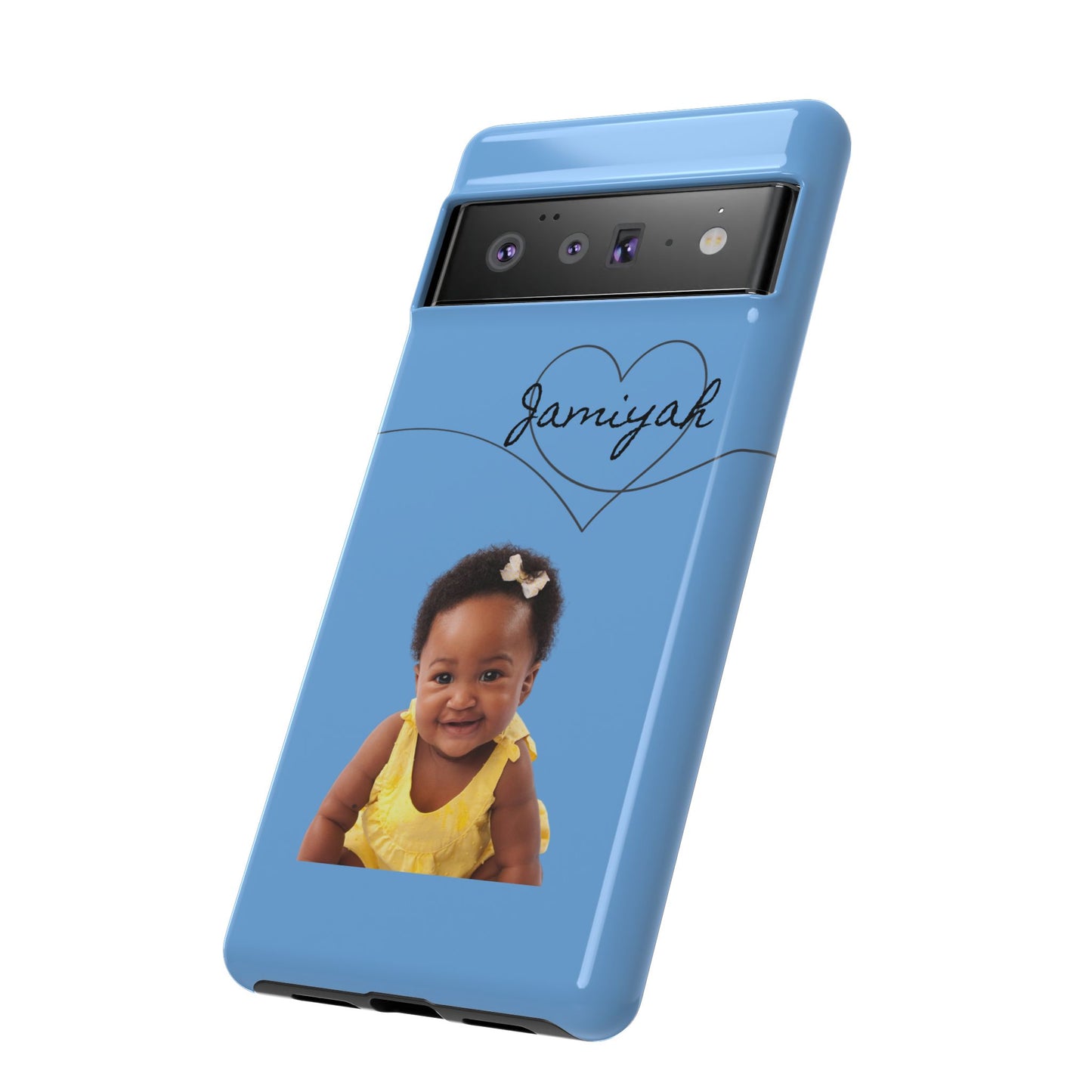 Personalized Tough Case with Heart Design - Custom Phone Cover for Kids