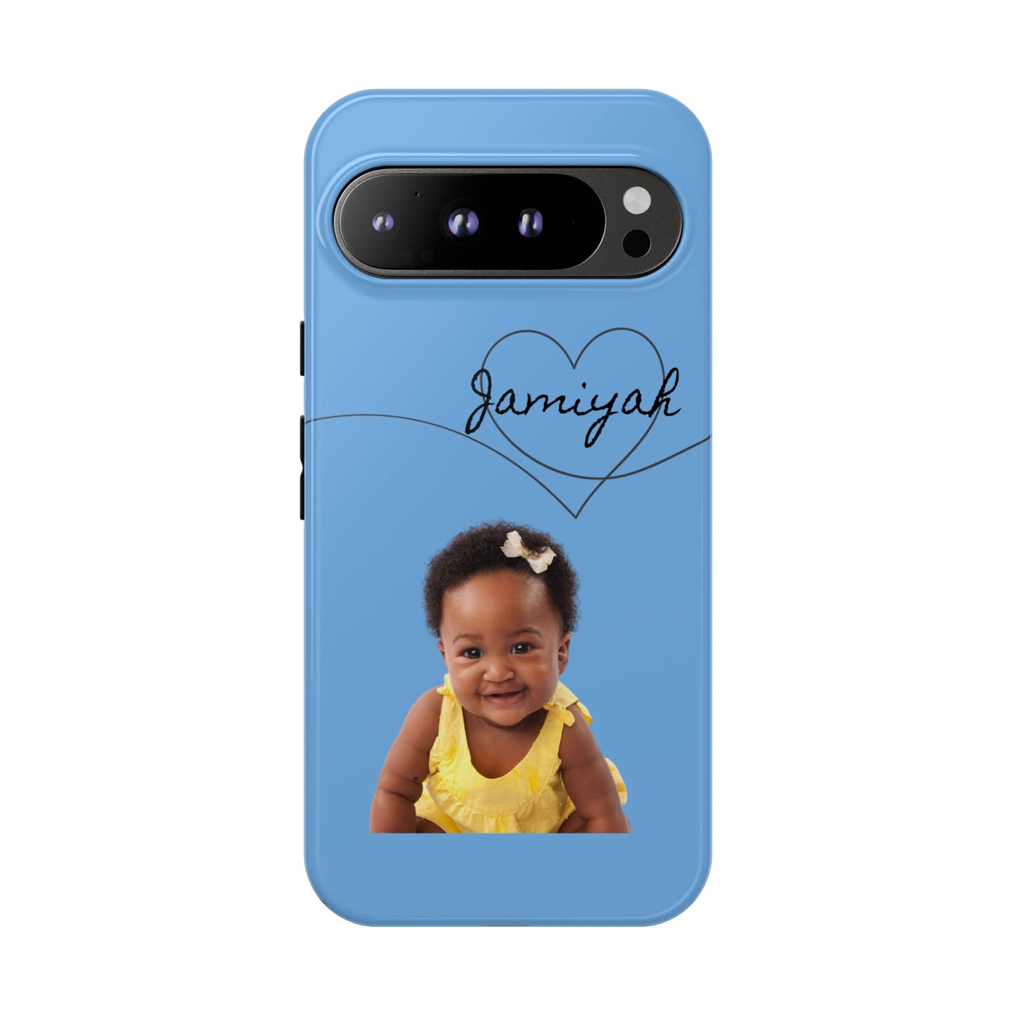 Personalized Tough Case with Heart Design - Custom Phone Cover for Kids