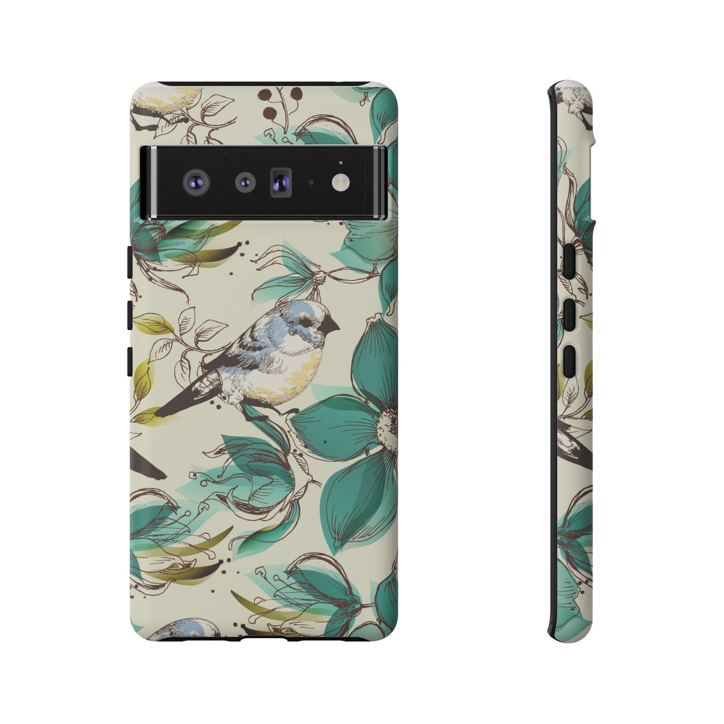 Floral Bird Phone Case - Tough Cases for Nature Lovers