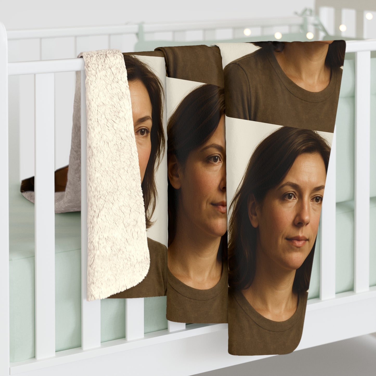 Personalized Portrait Sherpa Fleece Blanket