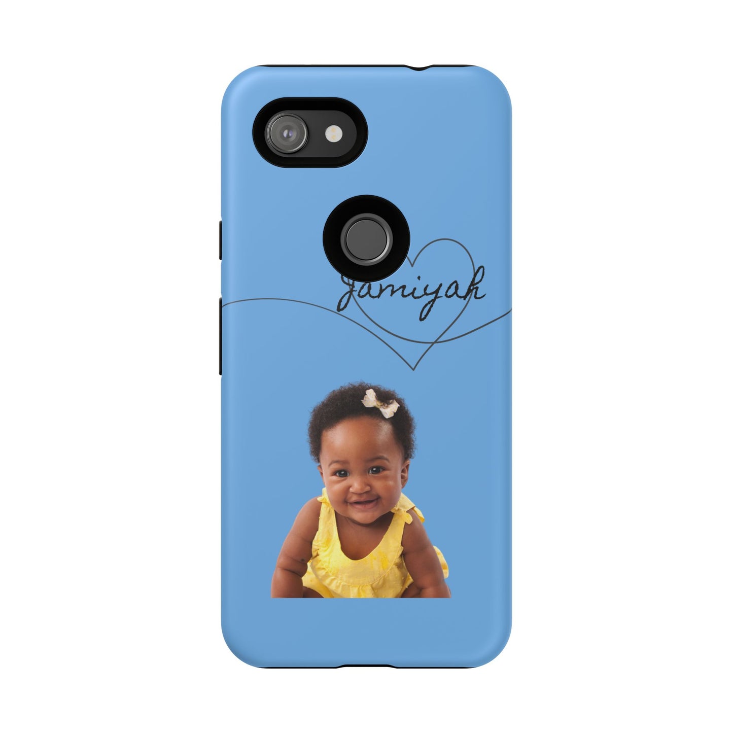 Personalized Tough Case with Heart Design - Custom Phone Cover for Kids