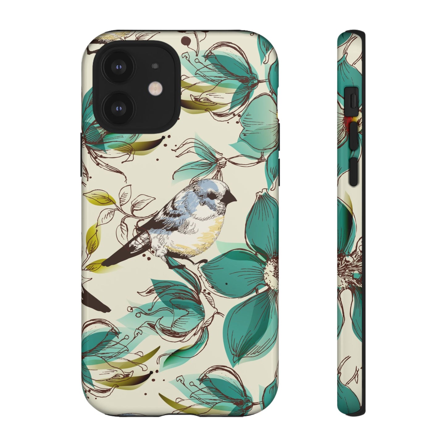 Floral Bird Phone Case - Tough Cases for Nature Lovers