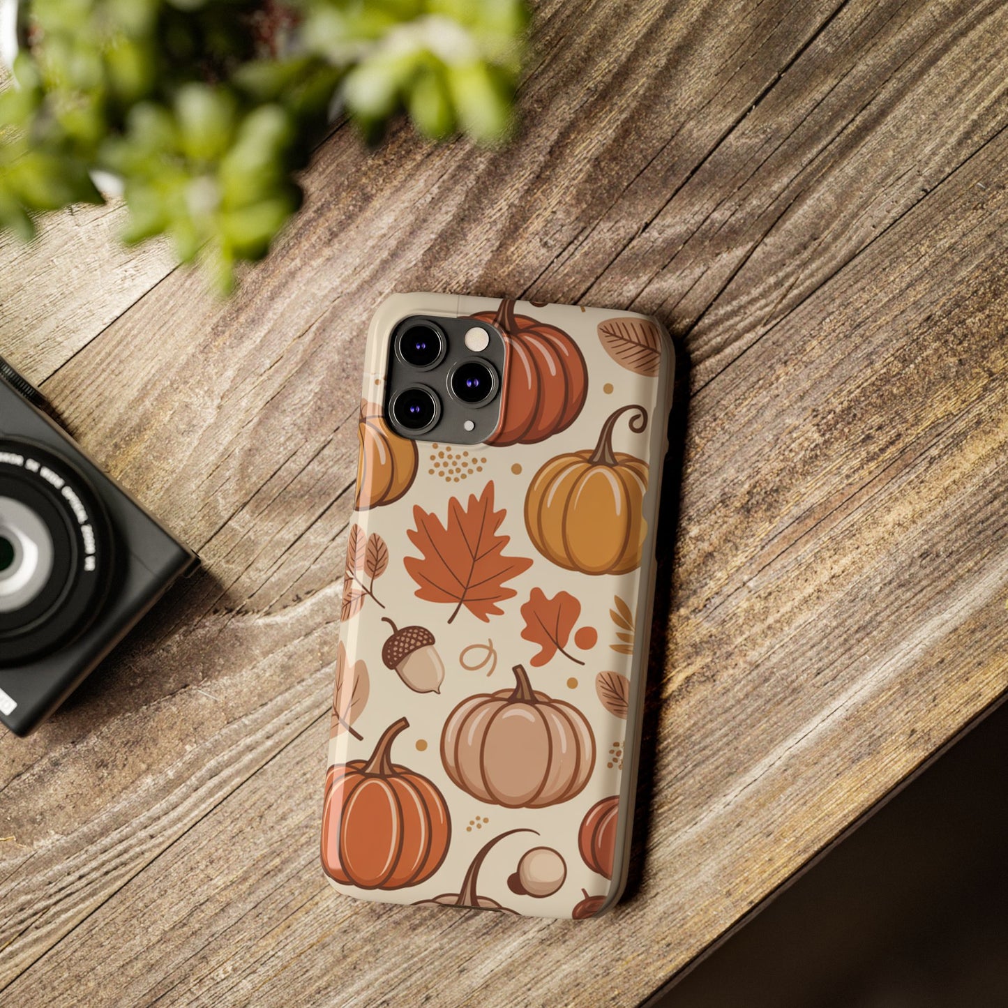 Autumn Pumpkin Phone Case, Fall Slim Phone Cover, Thanksgiving Gift, Cute Fall Phone Case, Seasonal Phone Accessory
