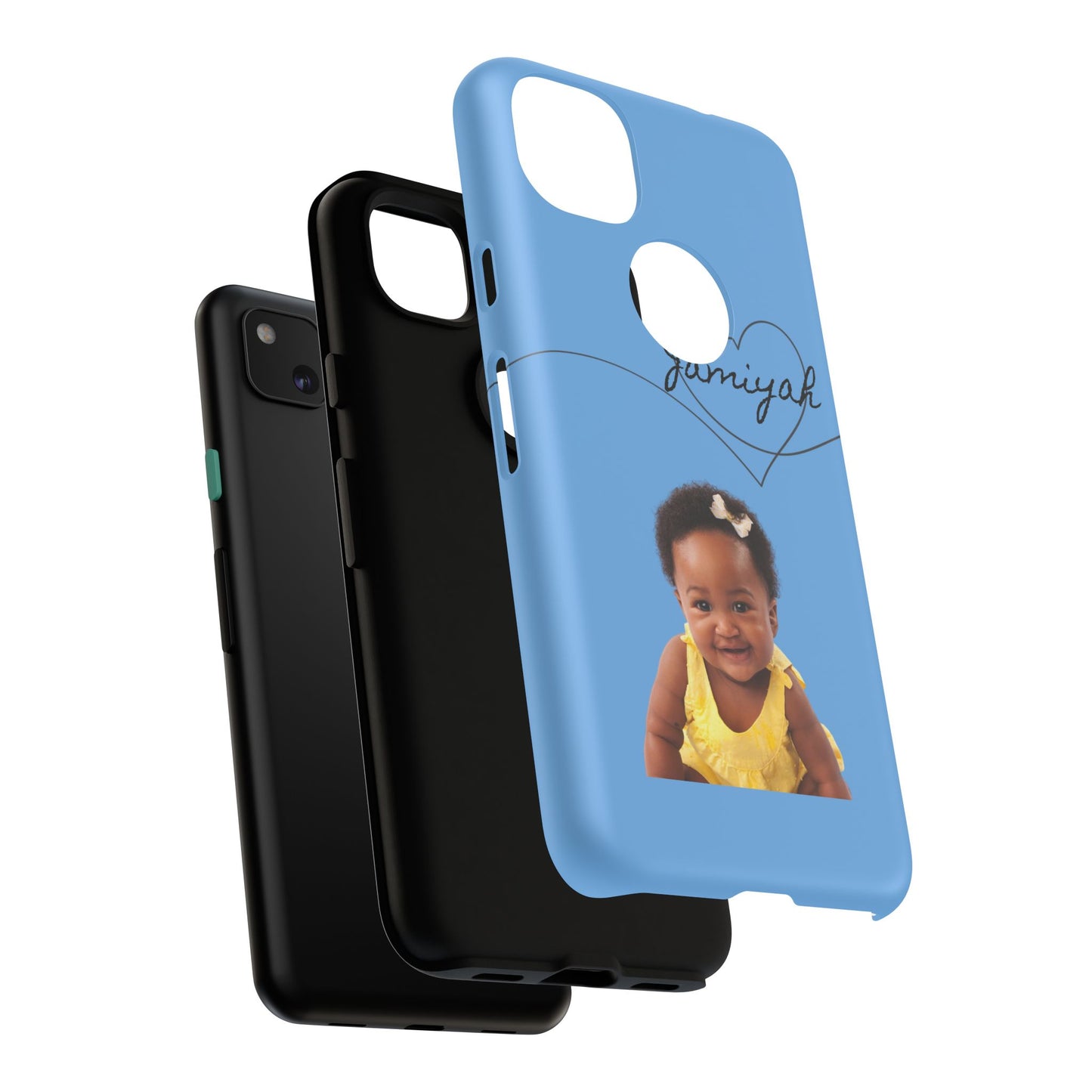 Personalized Tough Case with Heart Design - Custom Phone Cover for Kids