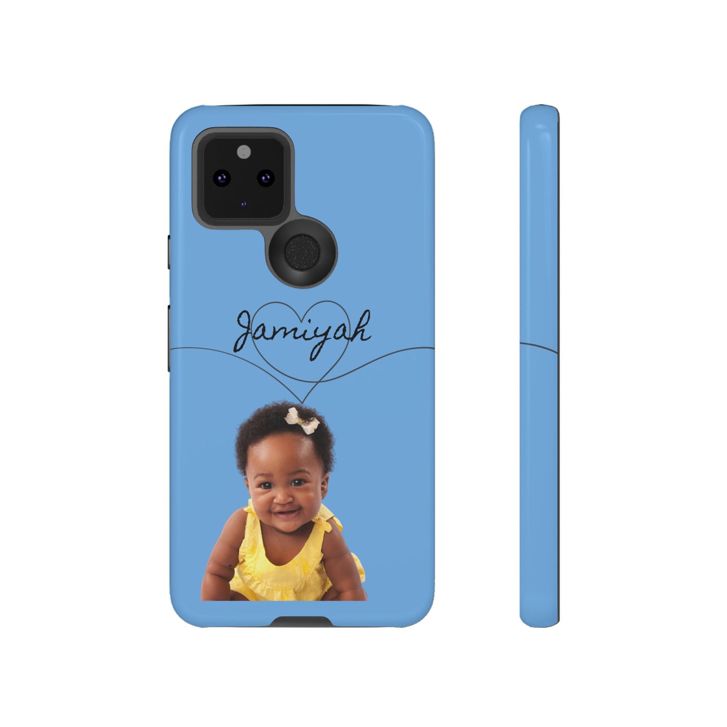 Personalized Tough Case with Heart Design - Custom Phone Cover for Kids