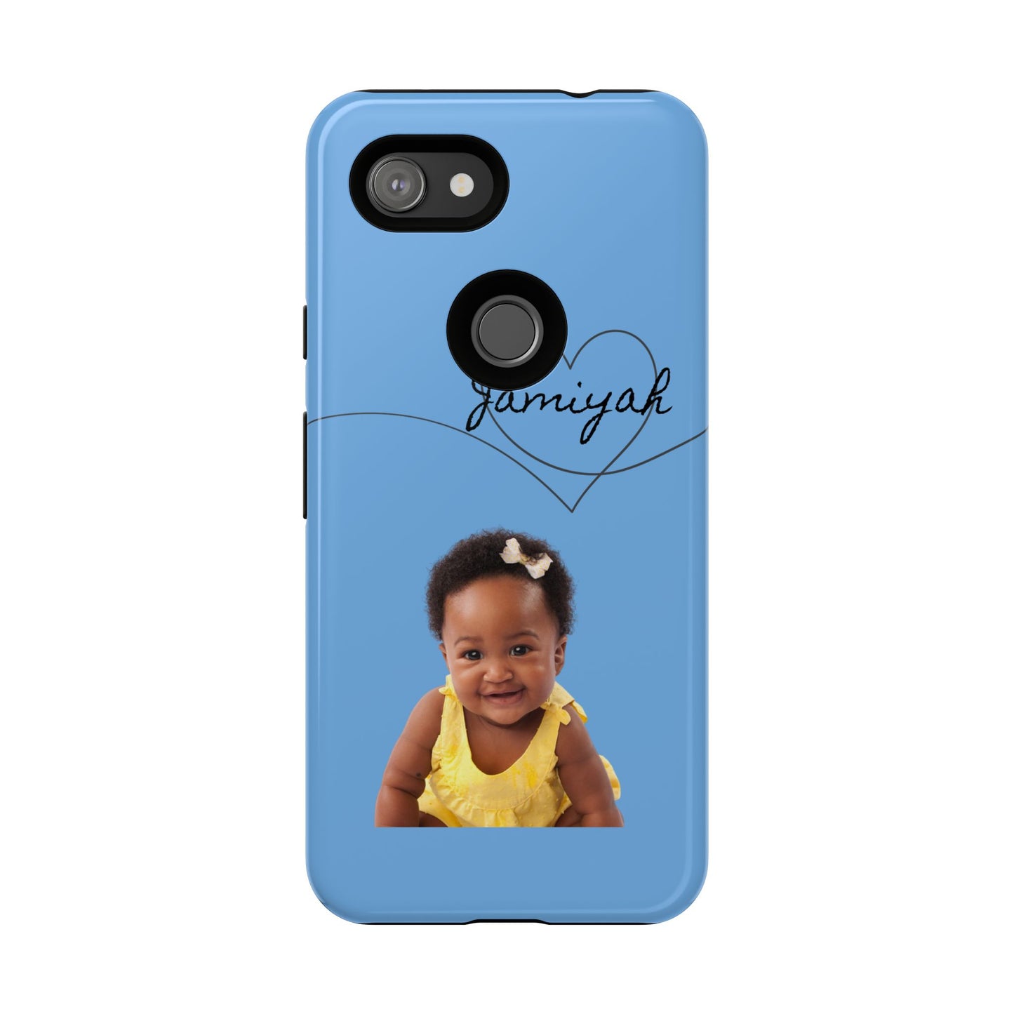 Personalized Tough Case with Heart Design - Custom Phone Cover for Kids