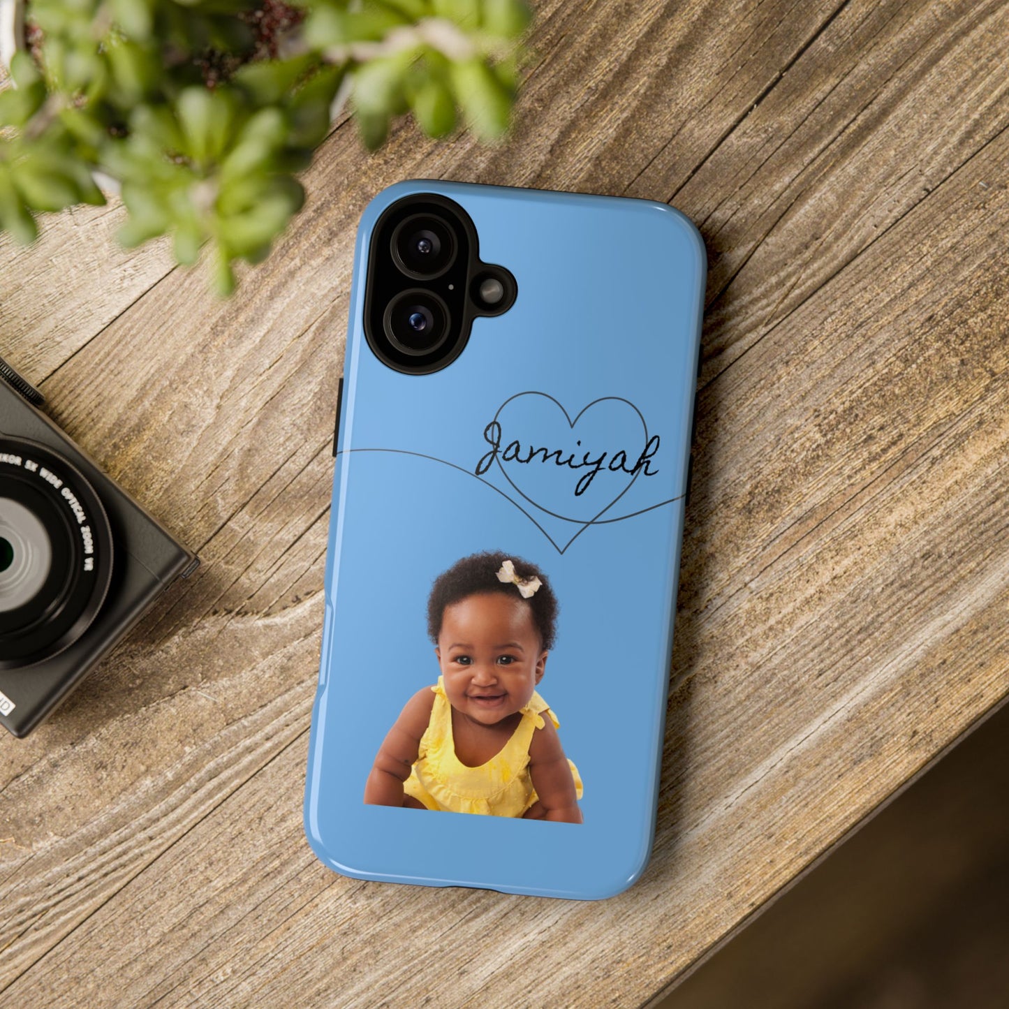 Personalized Tough Case with Heart Design - Custom Phone Cover for Kids