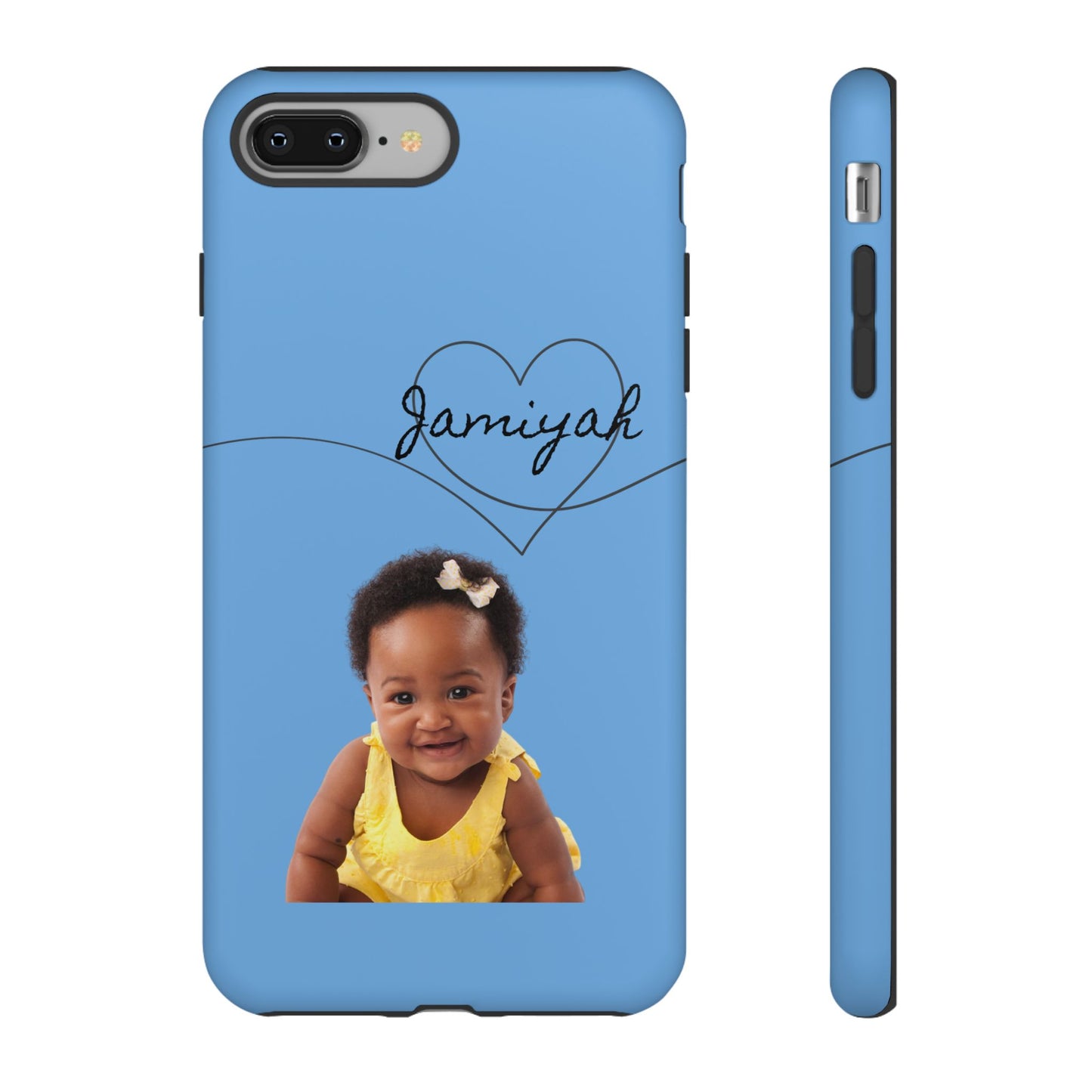 Personalized Tough Case with Heart Design - Custom Phone Cover for Kids