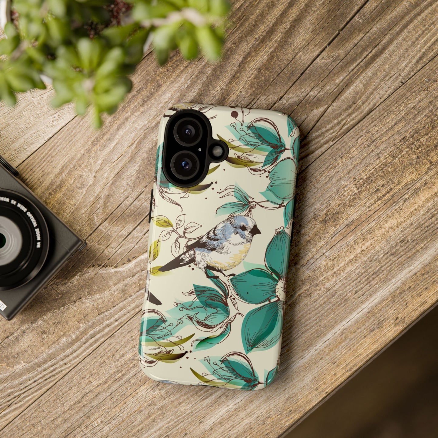 Floral Bird Phone Case - Tough Cases for Nature Lovers