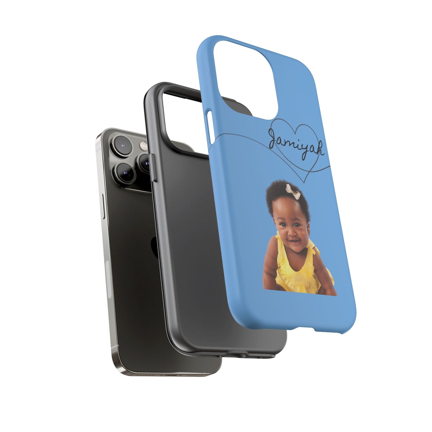 Personalized Tough Case with Heart Design - Custom Phone Cover for Kids