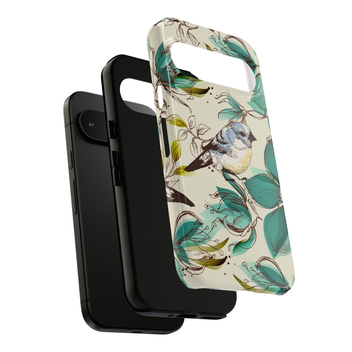 Floral Bird Phone Case - Tough Cases for Nature Lovers