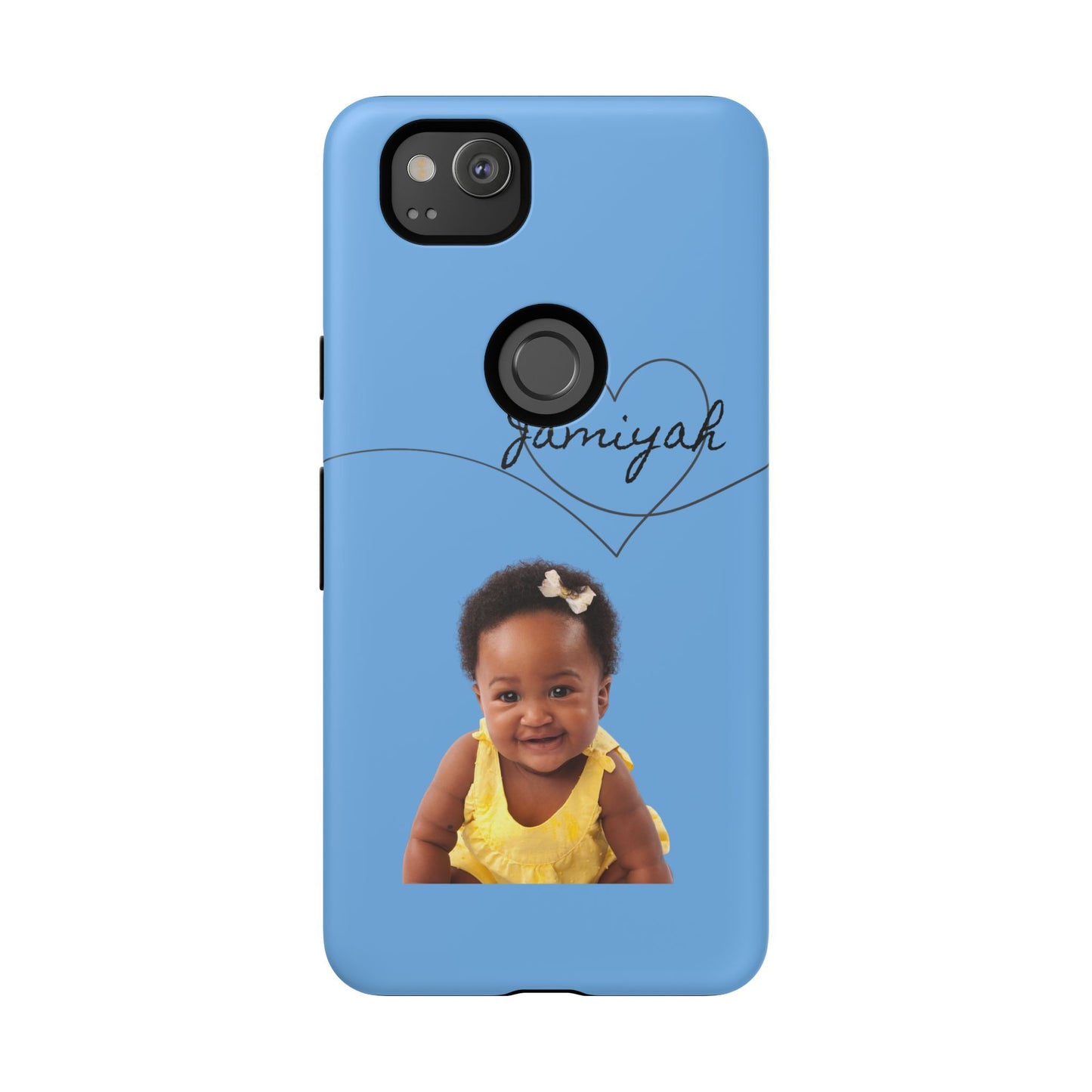 Personalized Tough Case with Heart Design - Custom Phone Cover for Kids