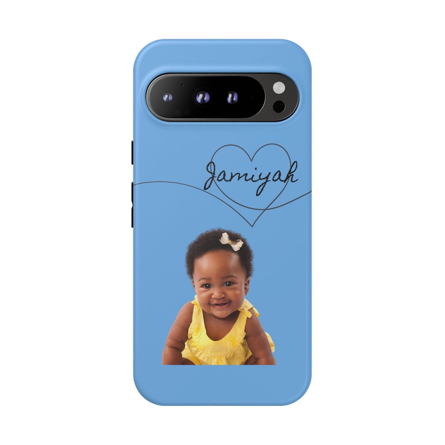 Personalized Tough Case with Heart Design - Custom Phone Cover for Kids