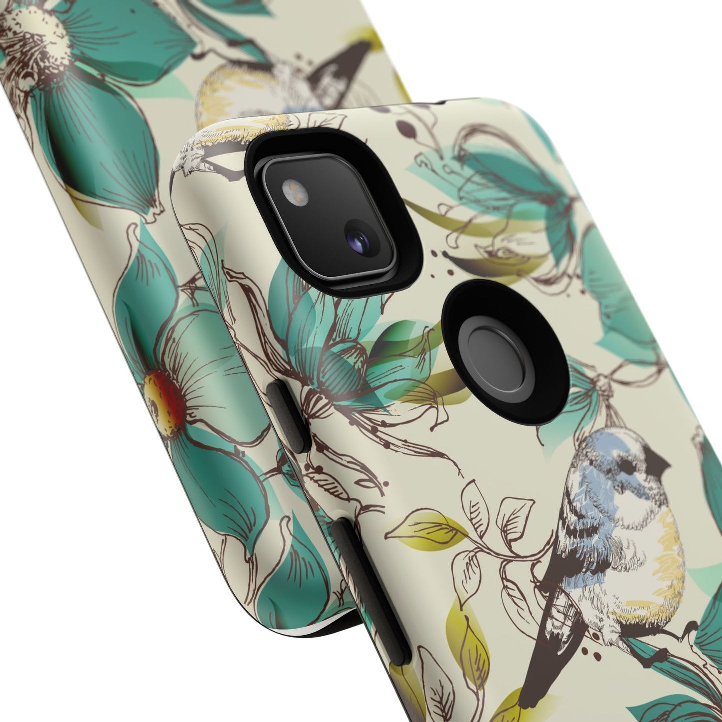 Floral Bird Phone Case - Tough Cases for Nature Lovers