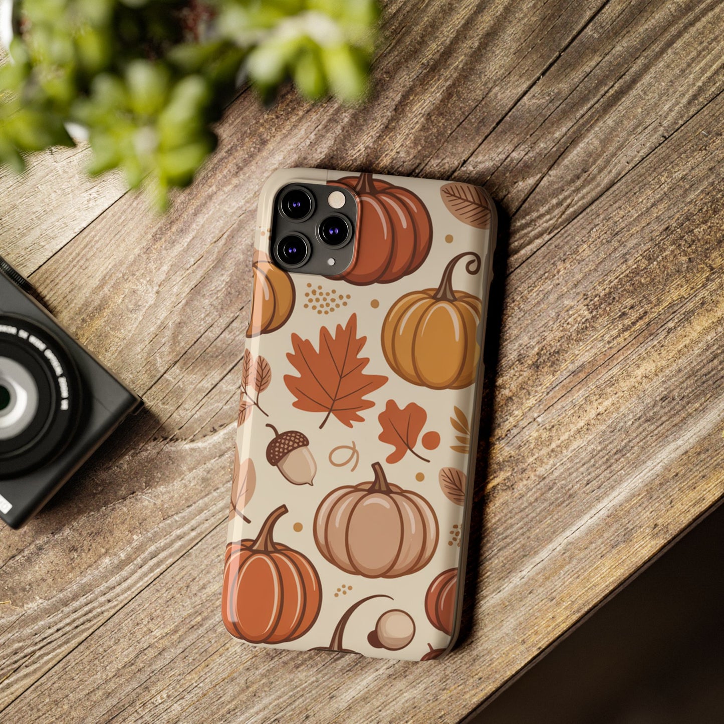 Autumn Pumpkin Phone Case, Fall Slim Phone Cover, Thanksgiving Gift, Cute Fall Phone Case, Seasonal Phone Accessory