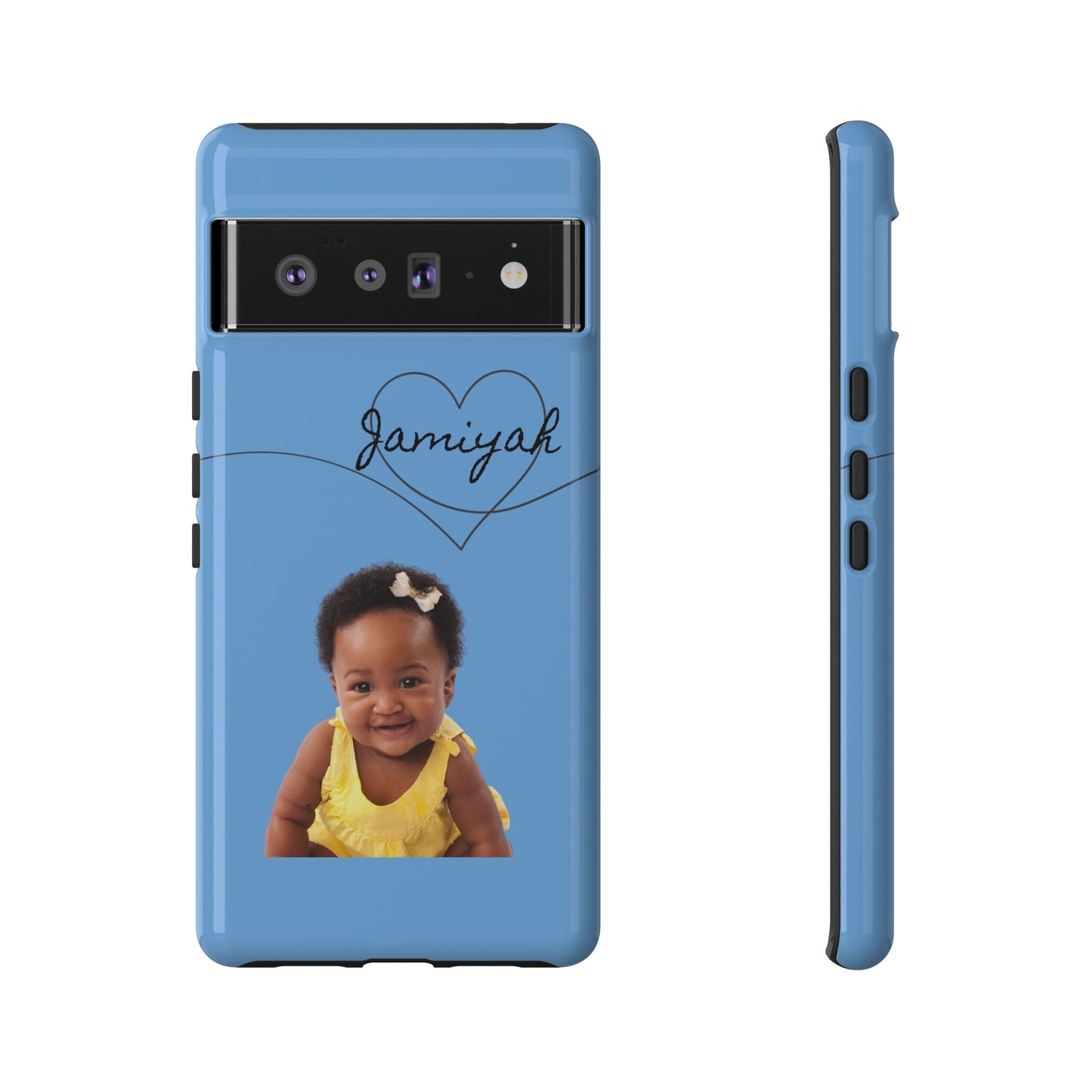 Personalized Tough Case with Heart Design - Custom Phone Cover for Kids