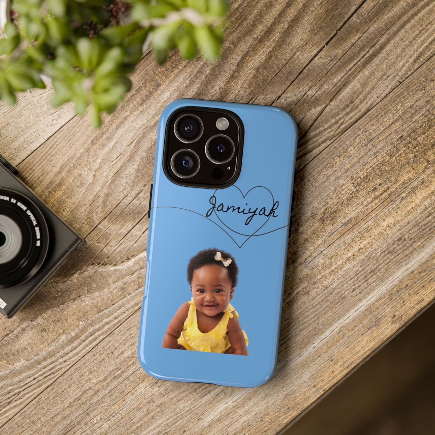 Personalized Tough Case with Heart Design - Custom Phone Cover for Kids