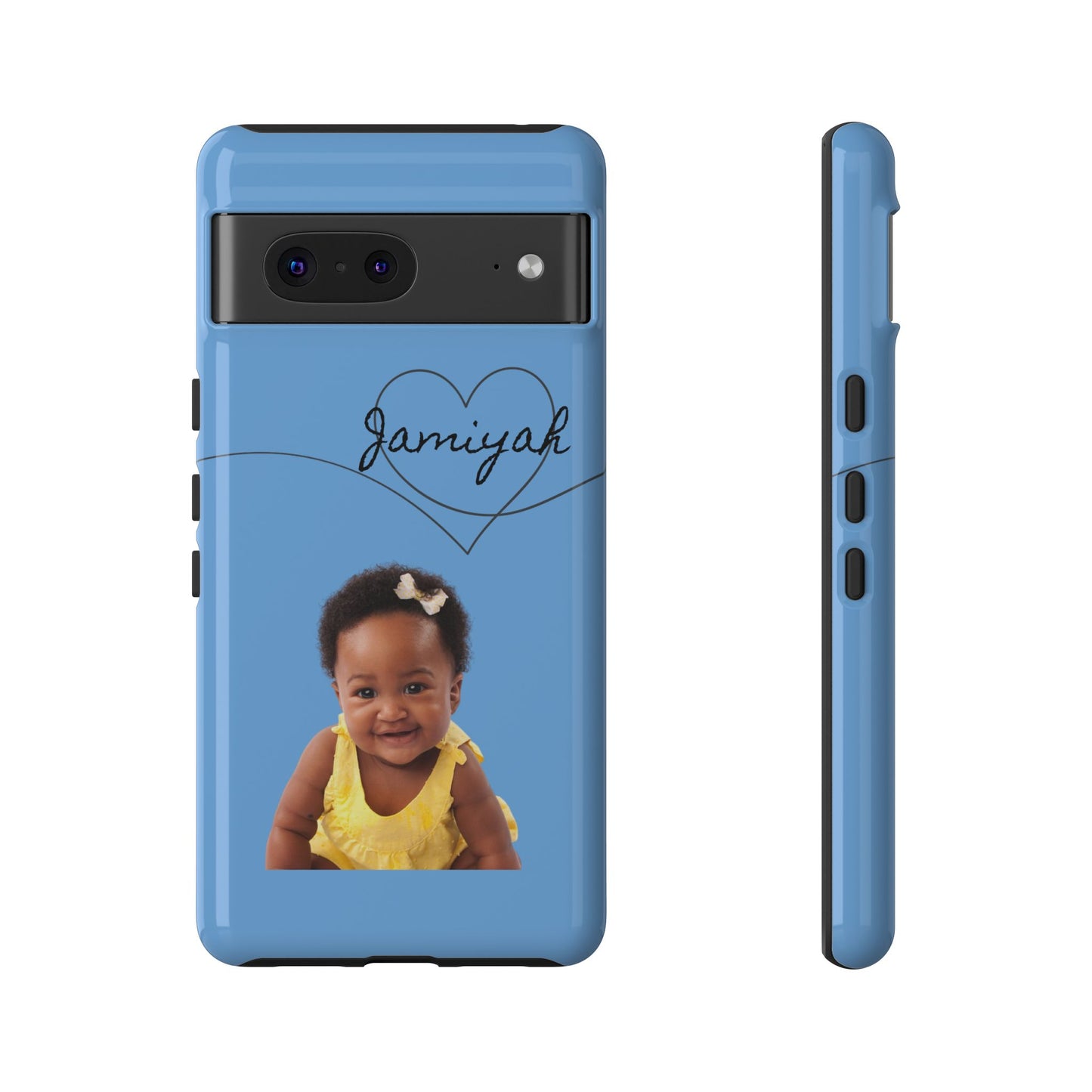 Personalized Tough Case with Heart Design - Custom Phone Cover for Kids