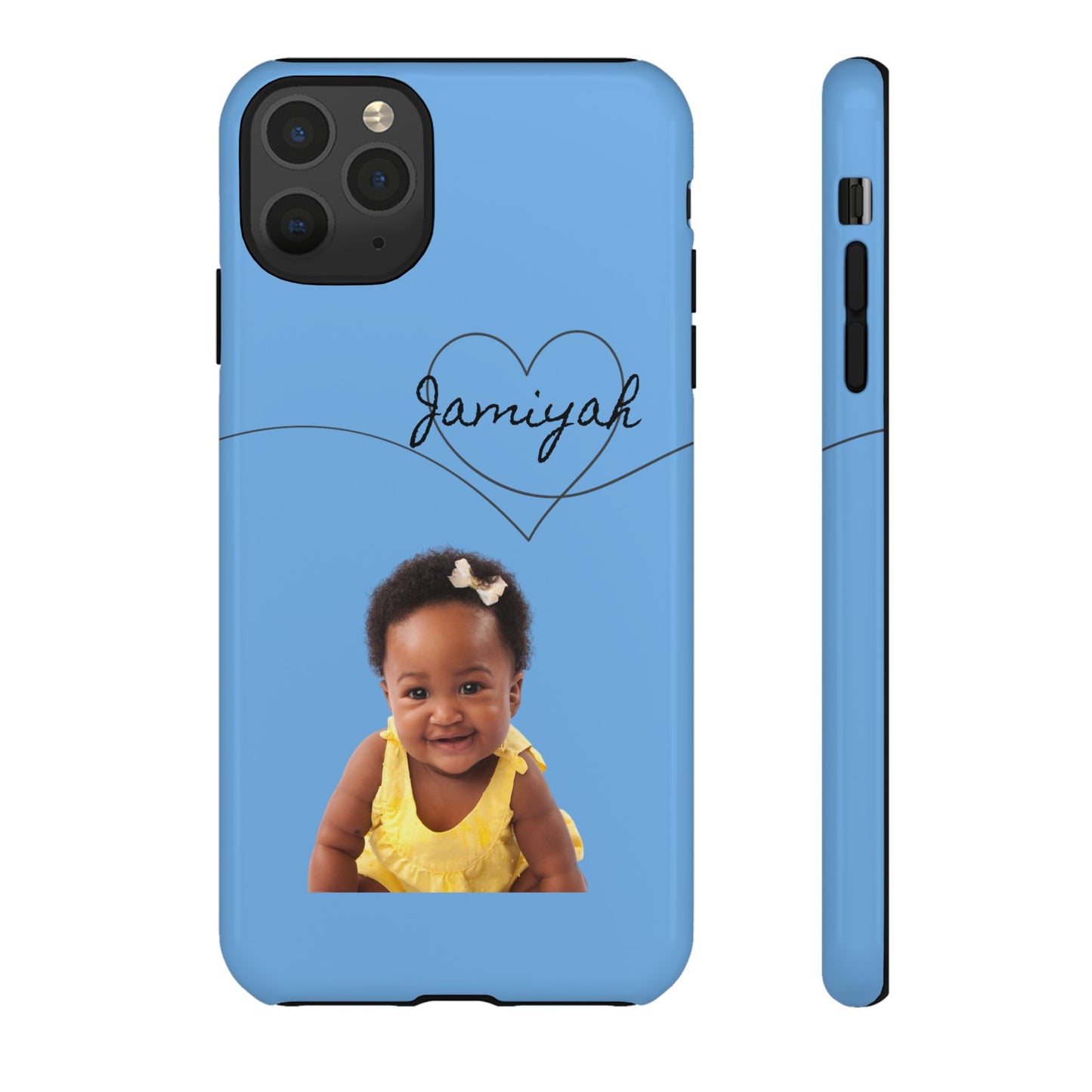 Personalized Tough Case with Heart Design - Custom Phone Cover for Kids