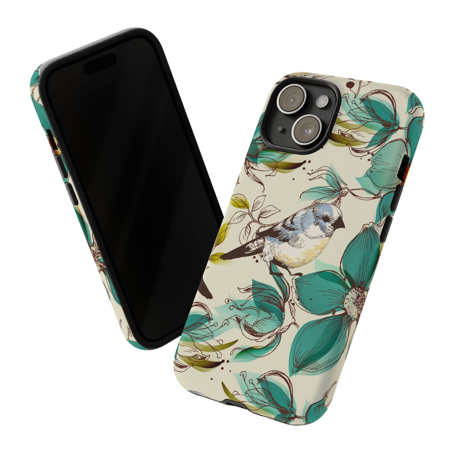 Floral Bird Phone Case - Tough Cases for Nature Lovers