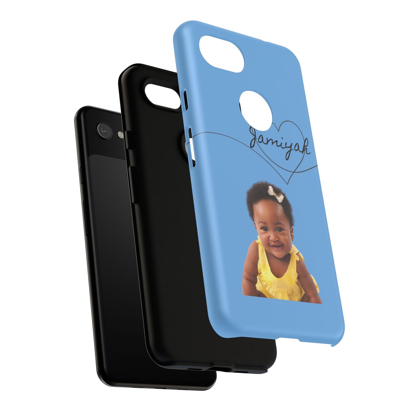 Personalized Tough Case with Heart Design - Custom Phone Cover for Kids