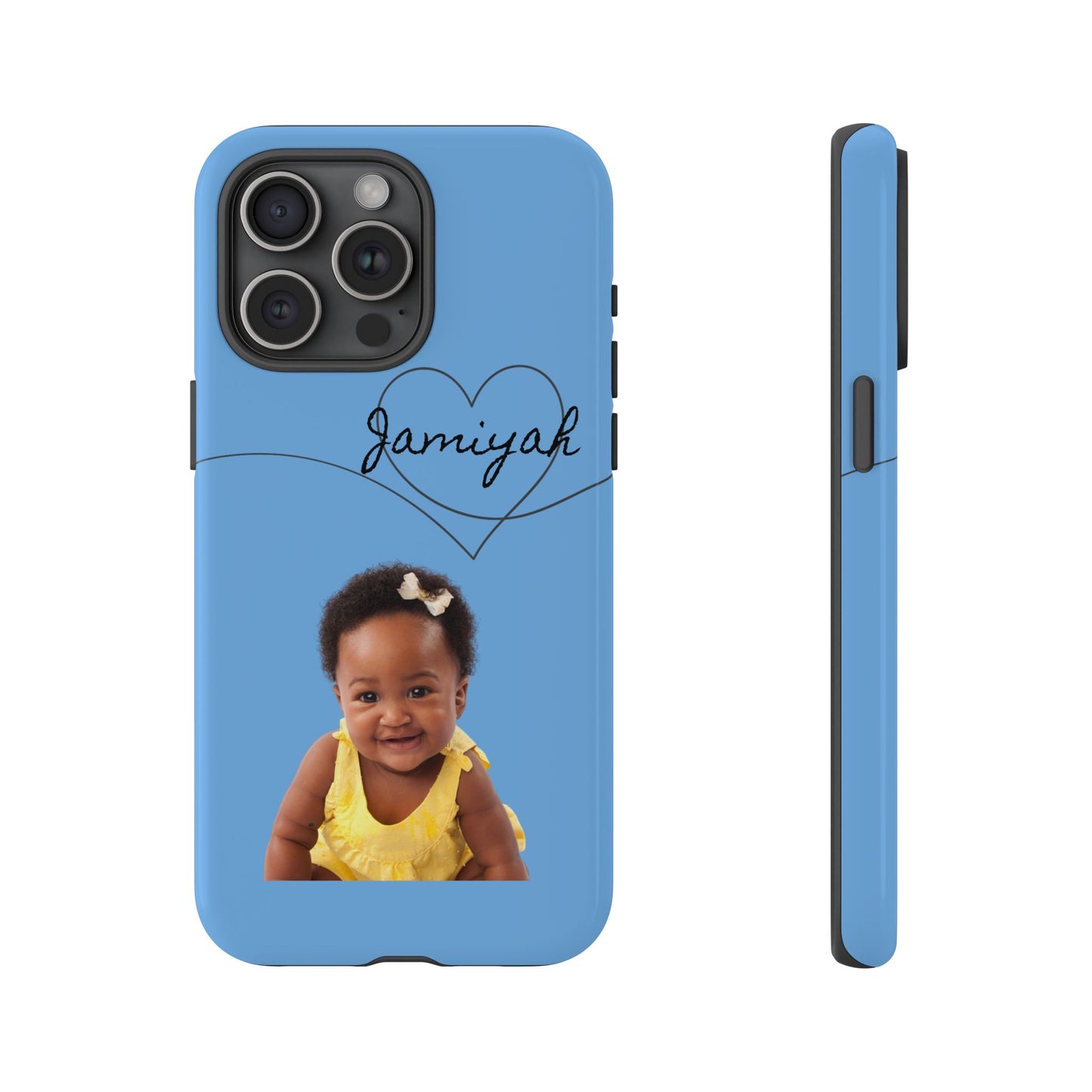 Personalized Tough Case with Heart Design - Custom Phone Cover for Kids