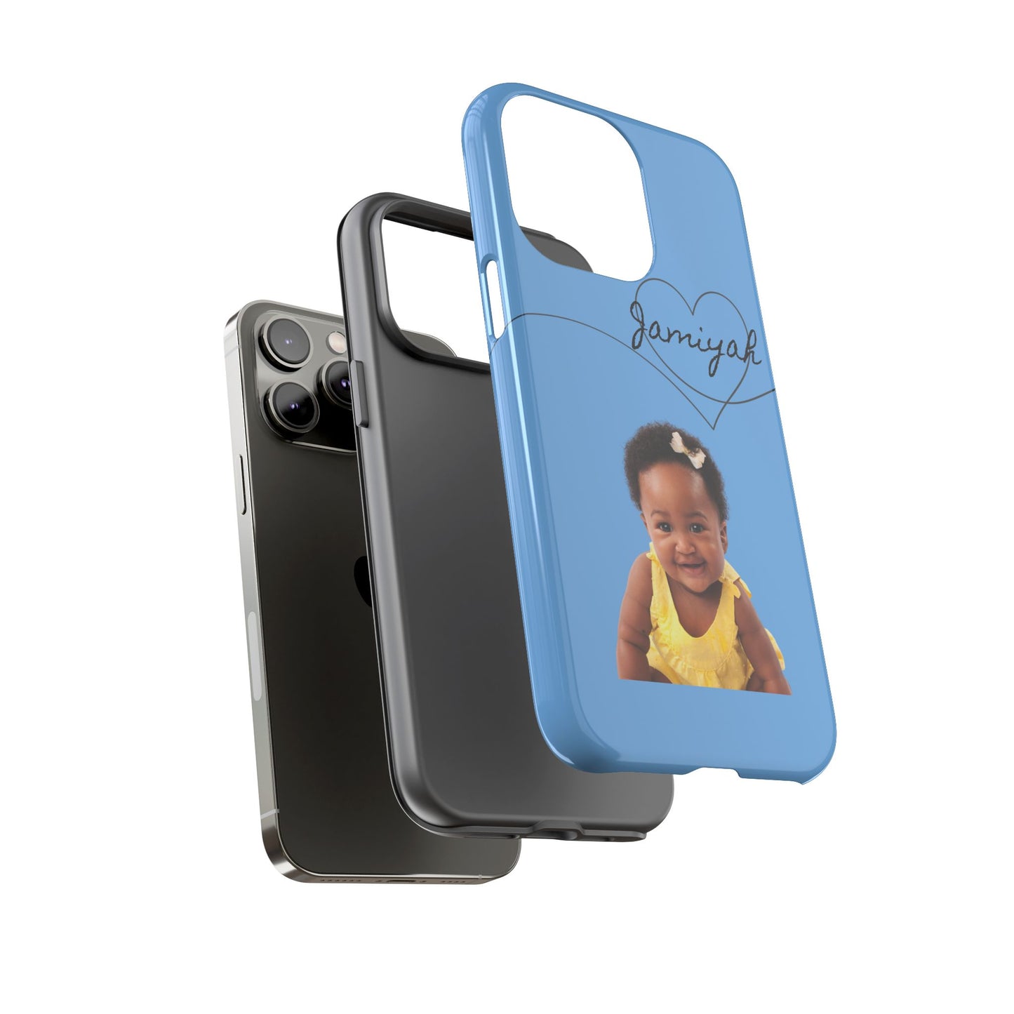 Personalized Tough Case with Heart Design - Custom Phone Cover for Kids