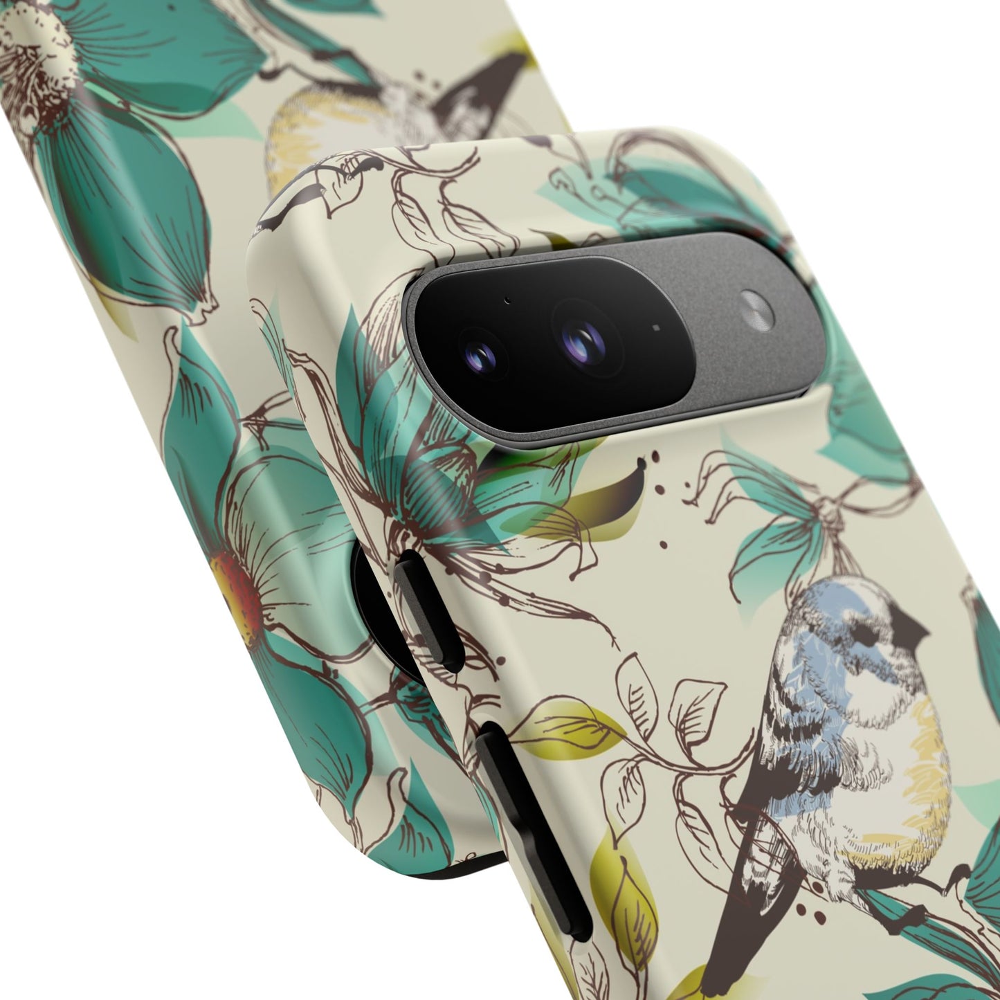 Floral Bird Phone Case - Tough Cases for Nature Lovers