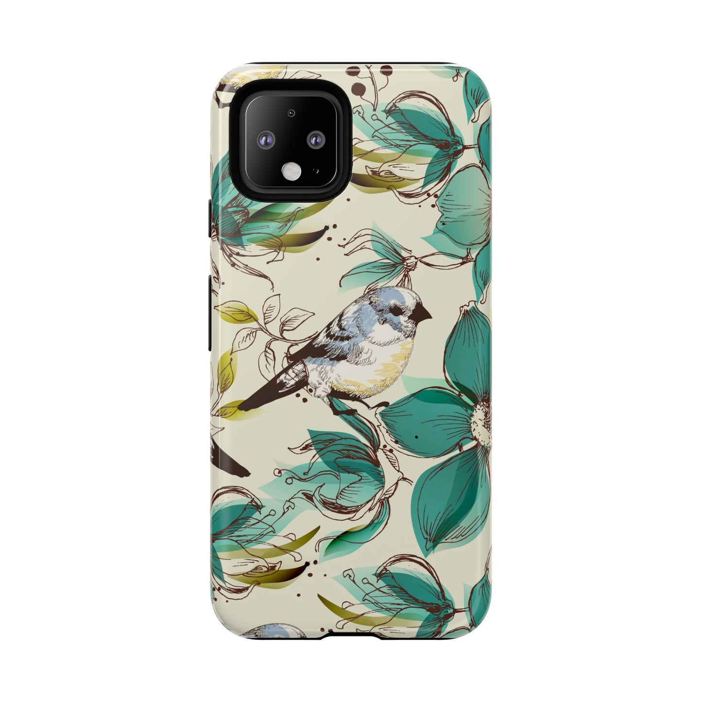 Floral Bird Phone Case - Tough Cases for Nature Lovers