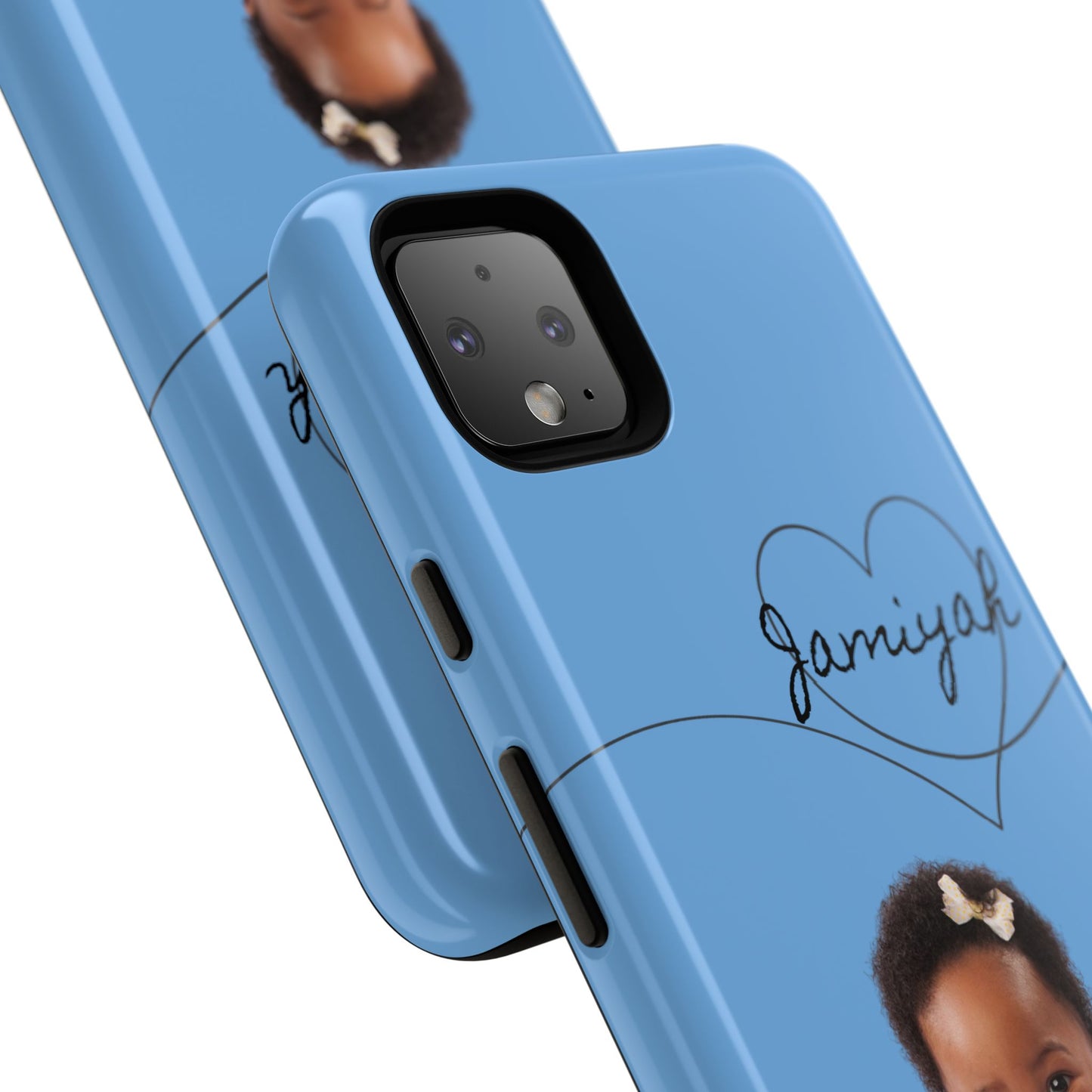 Personalized Tough Case with Heart Design - Custom Phone Cover for Kids