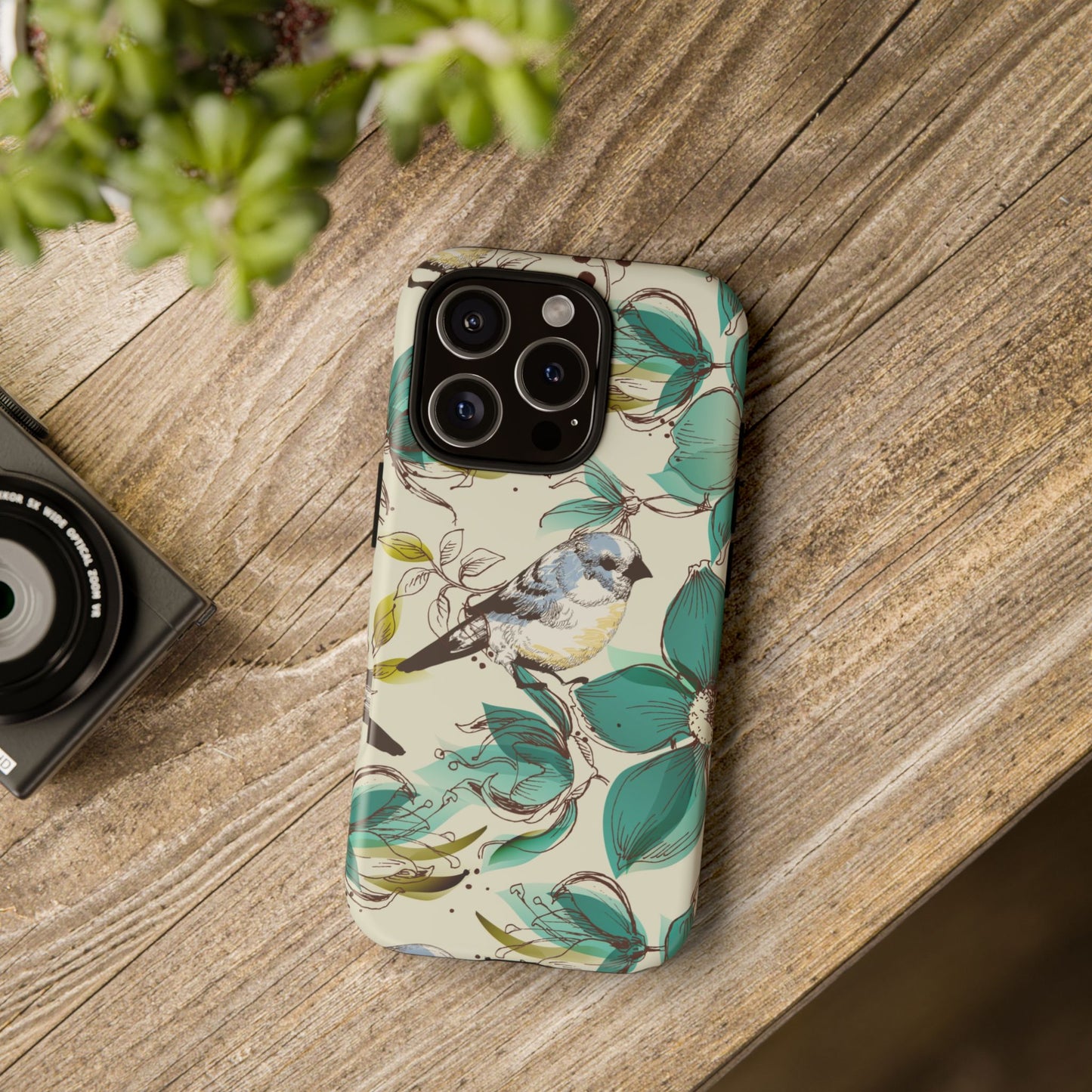 Floral Bird Phone Case - Tough Cases for Nature Lovers