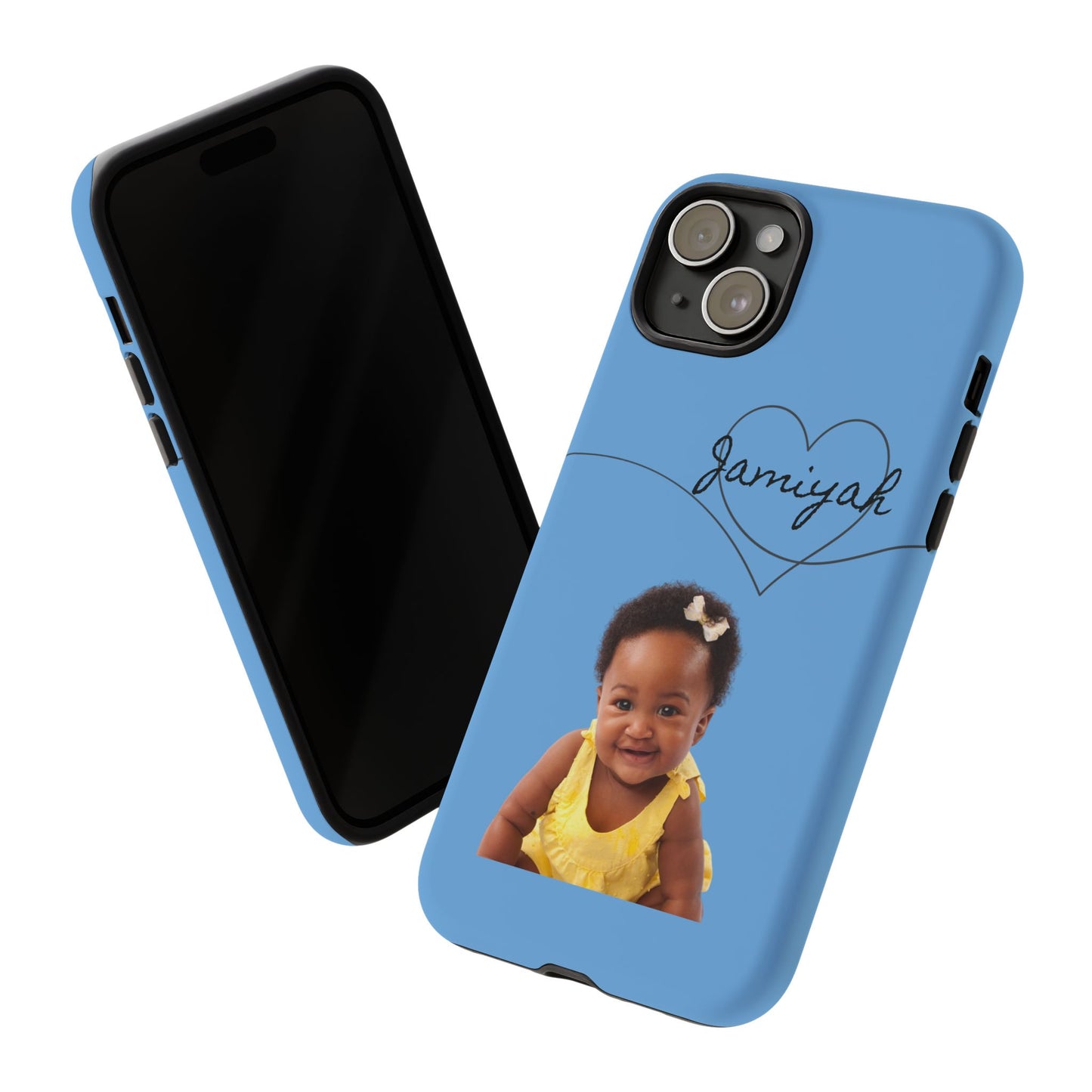 Personalized Tough Case with Heart Design - Custom Phone Cover for Kids