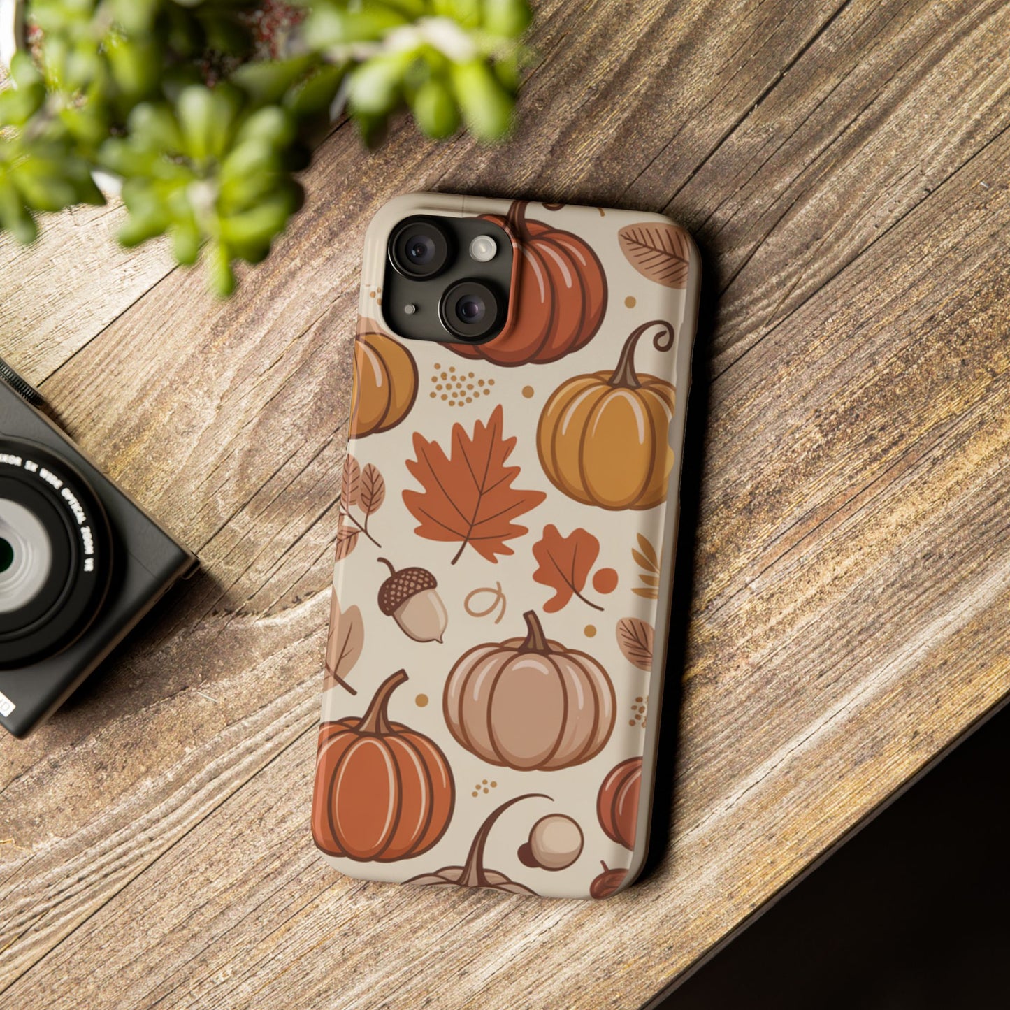 Autumn Pumpkin Phone Case, Fall Slim Phone Cover, Thanksgiving Gift, Cute Fall Phone Case, Seasonal Phone Accessory