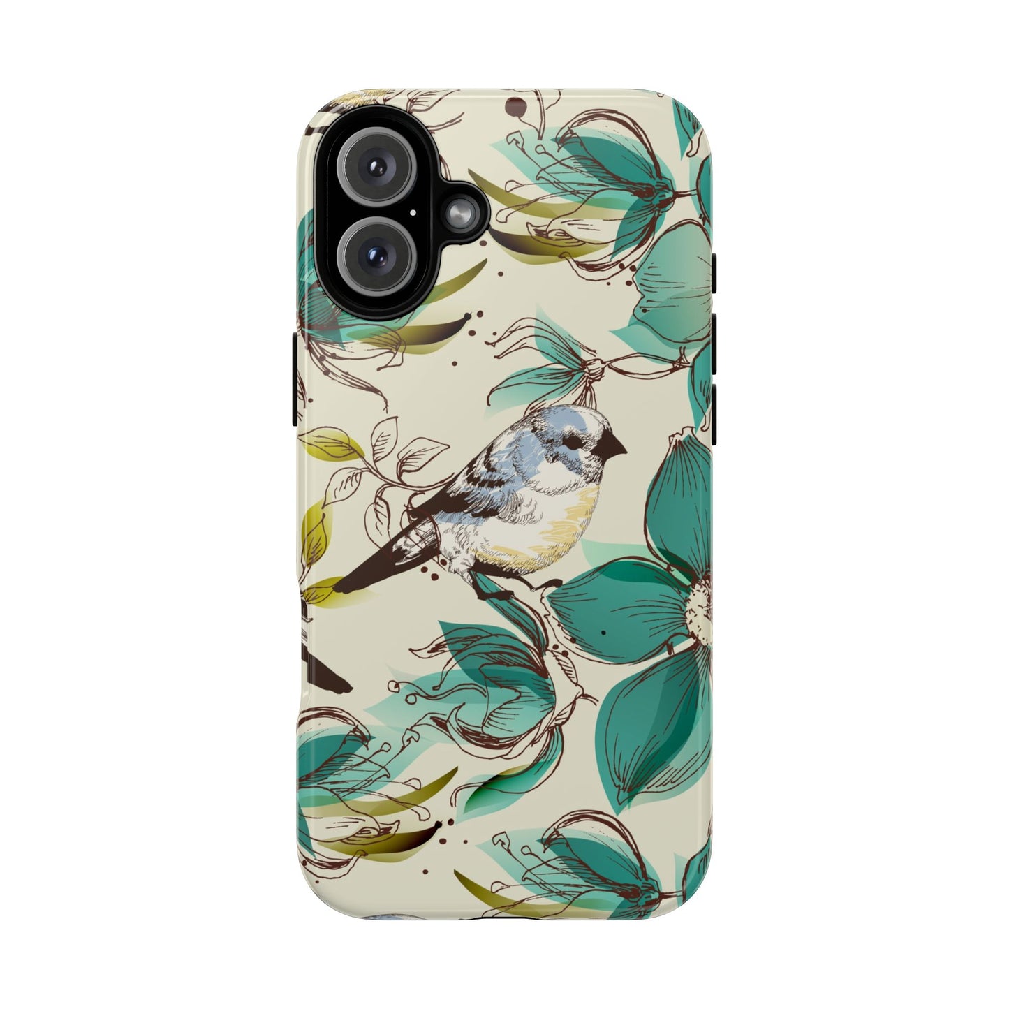 Floral Bird Phone Case - Tough Cases for Nature Lovers