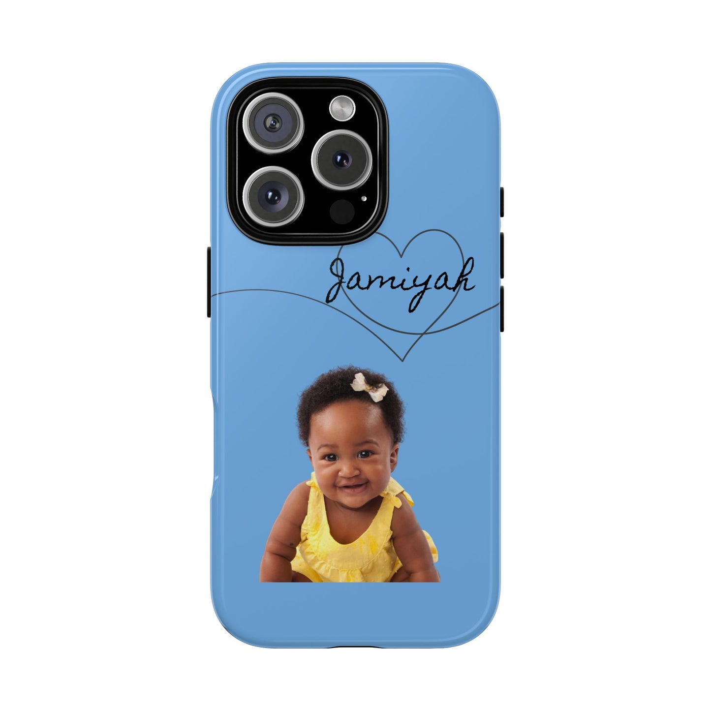 Personalized Tough Case with Heart Design - Custom Phone Cover for Kids