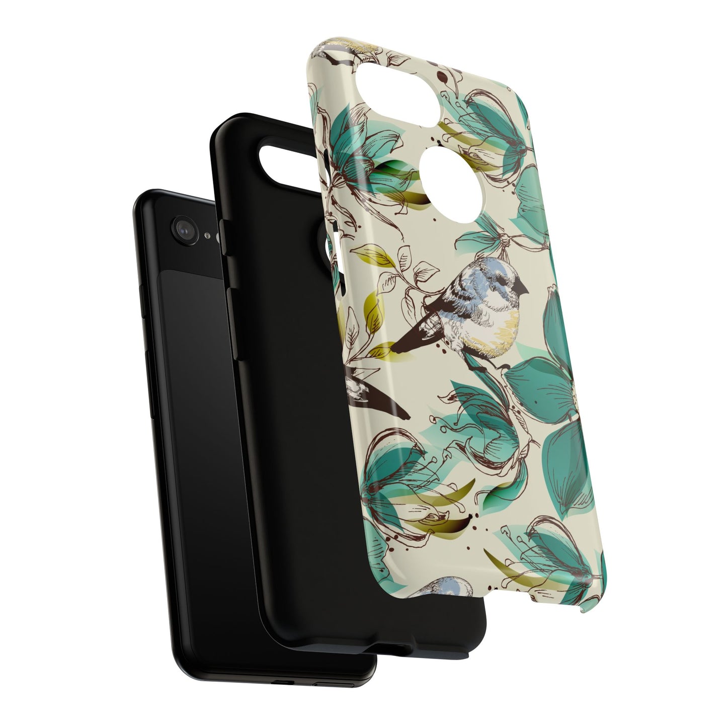 Floral Bird Phone Case - Tough Cases for Nature Lovers